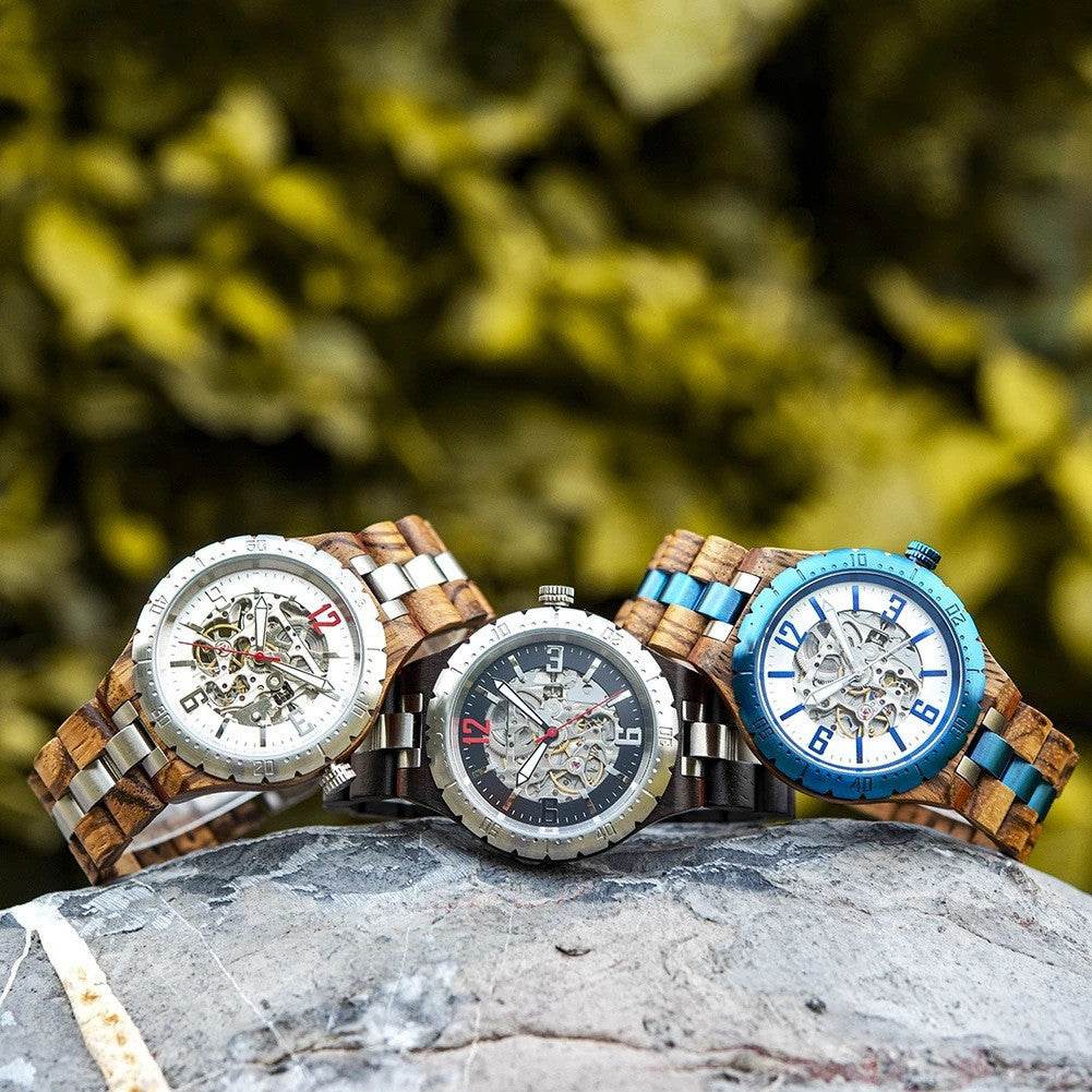 Wooden Automatic Mechanical Watches Men Luxury - Tredona LLC