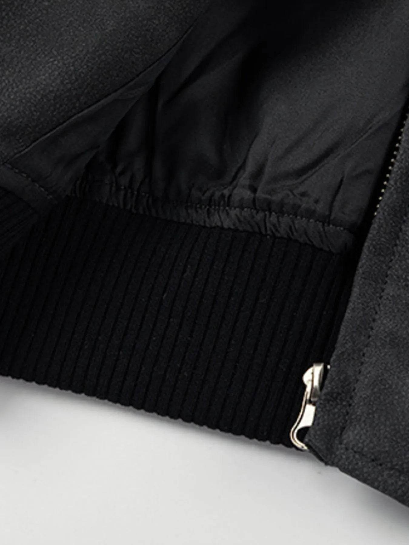 Men's Zip Up Letter Graphic Bomber Jacket - Tredona LLC