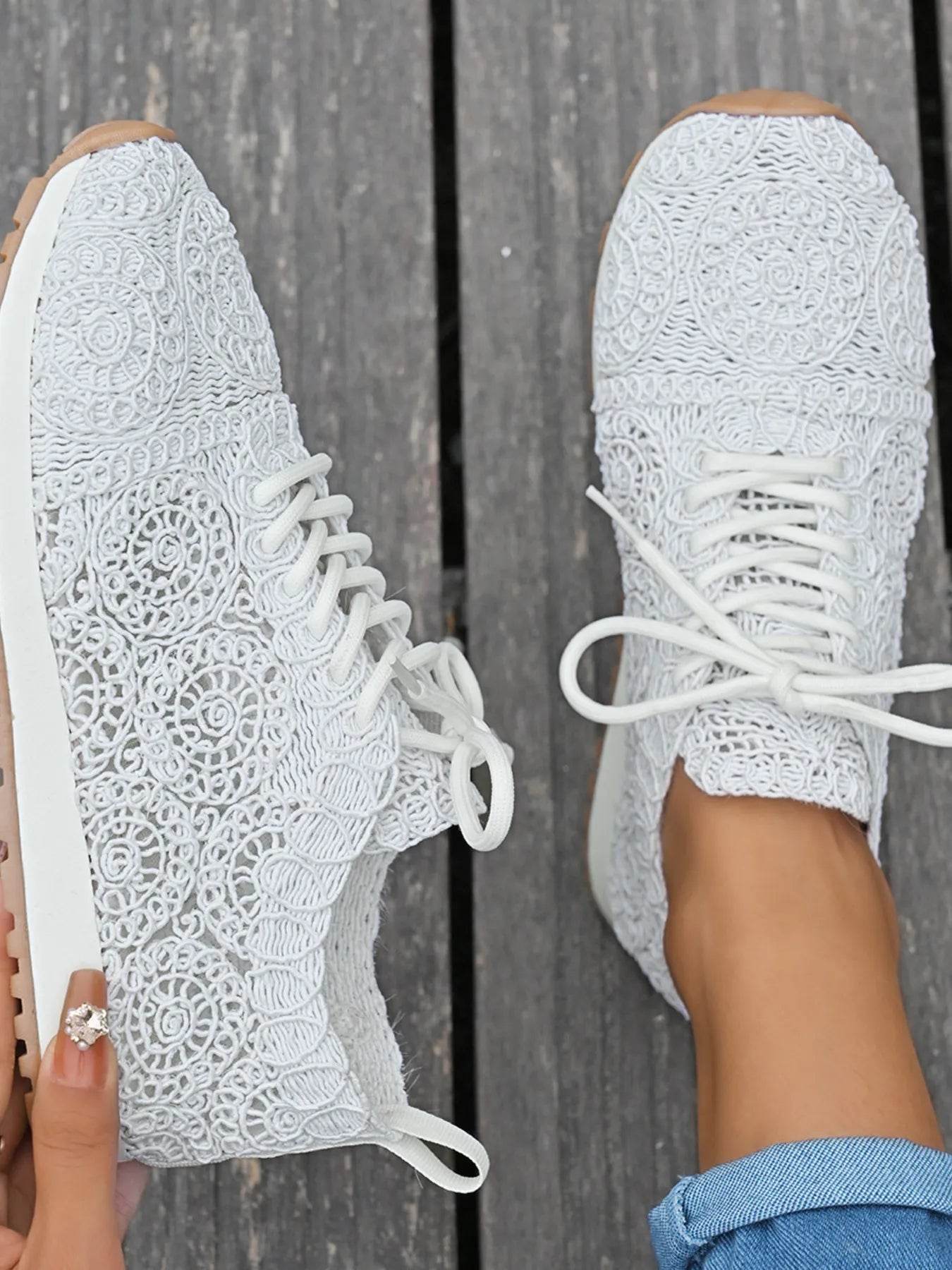 Mesh Lace Up Sneakers - Tredona LLC