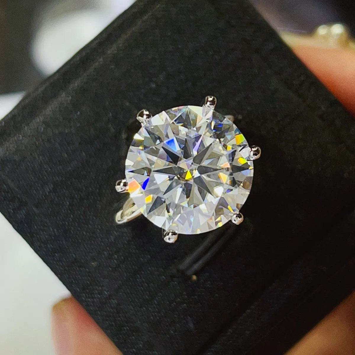 10 Carat Moissanite 925 Sterling Silver Ring - Tredona LLC