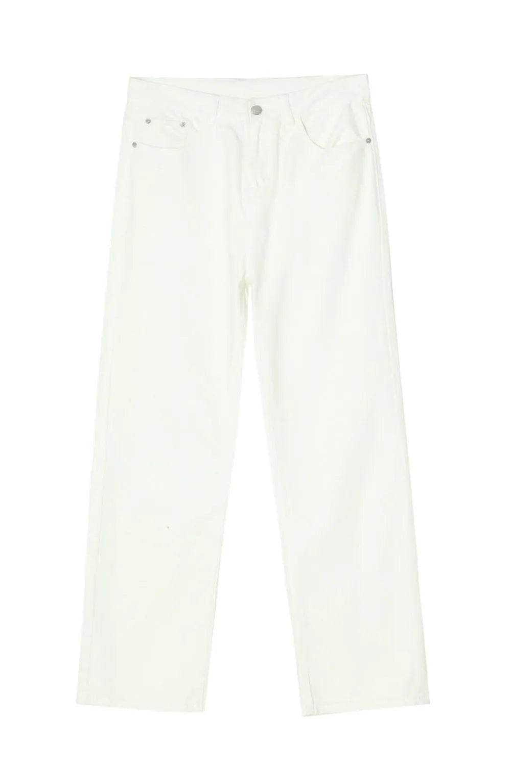 Washed Straight-Leg Slim Jeans - Tredona LLC
