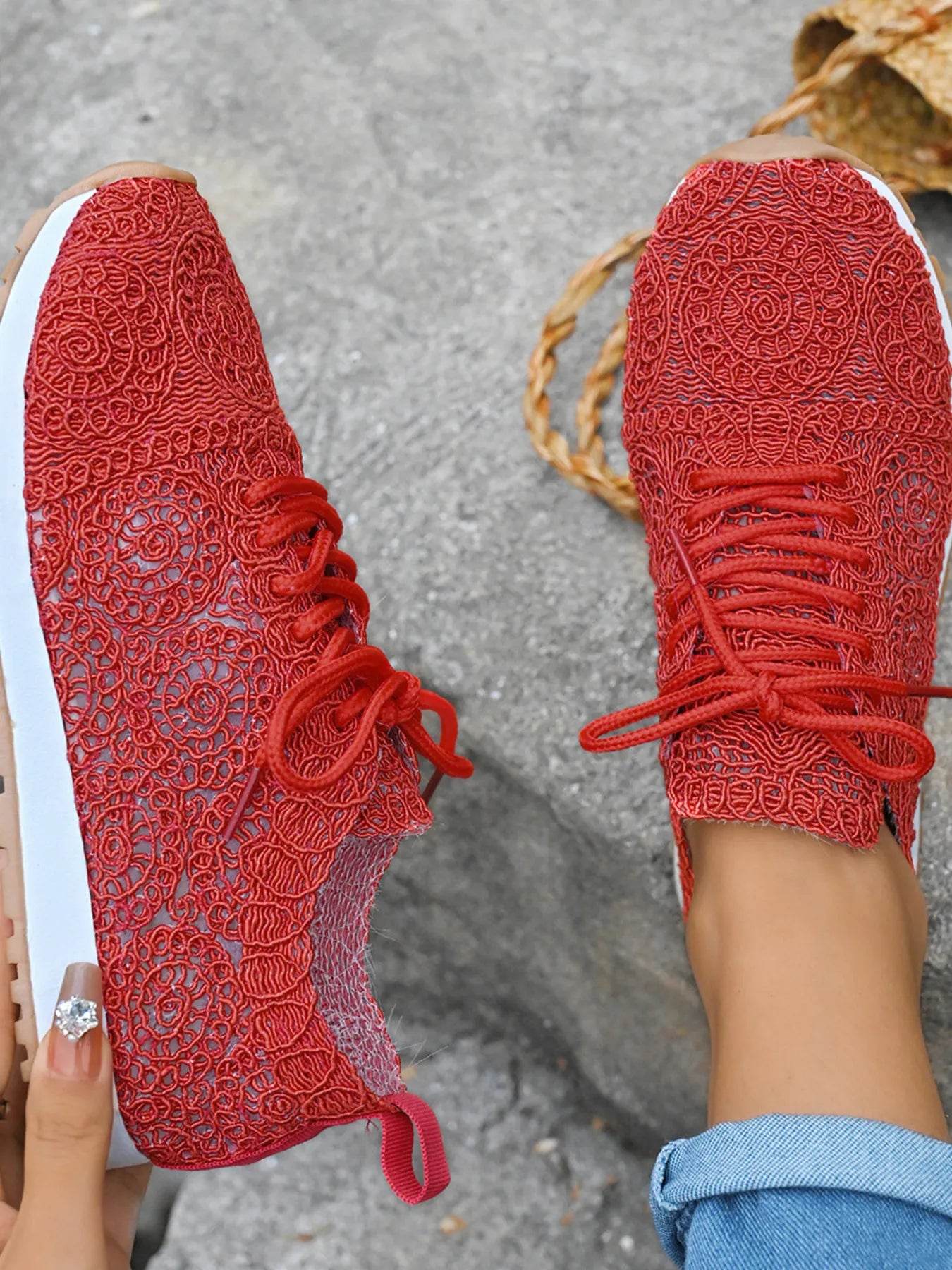 Mesh Lace Up Sneakers - Tredona LLC