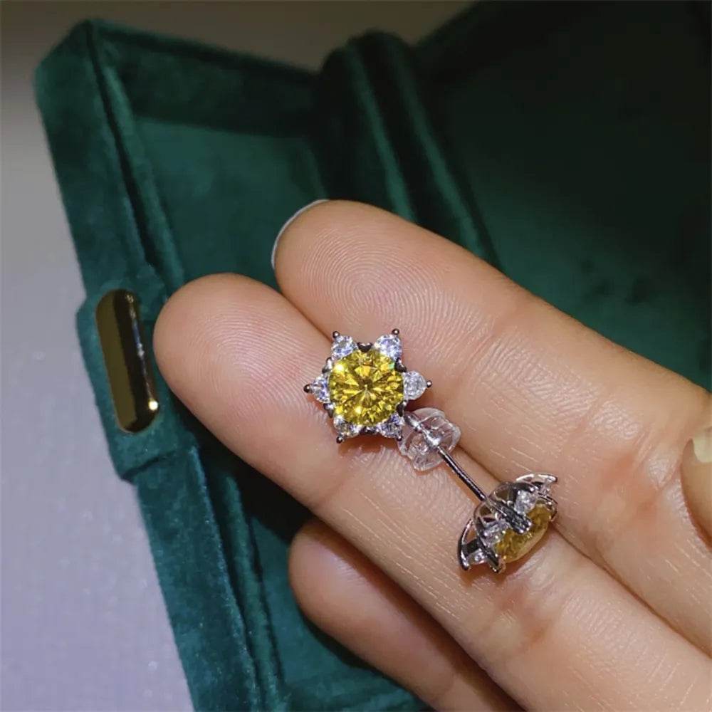 2 Carat Moissanite 925 Sterling Silver Stud Earrings - Tredona LLC