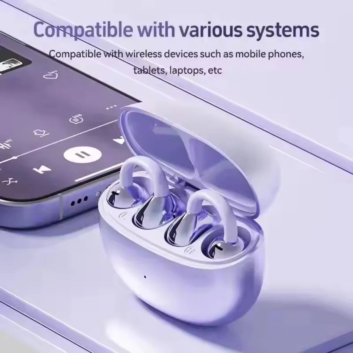 Bluetooth Earphone Open Ear Clip Intelligent Real-time AI Translation 134 Languages Office Travel Wireless Translate Earphone