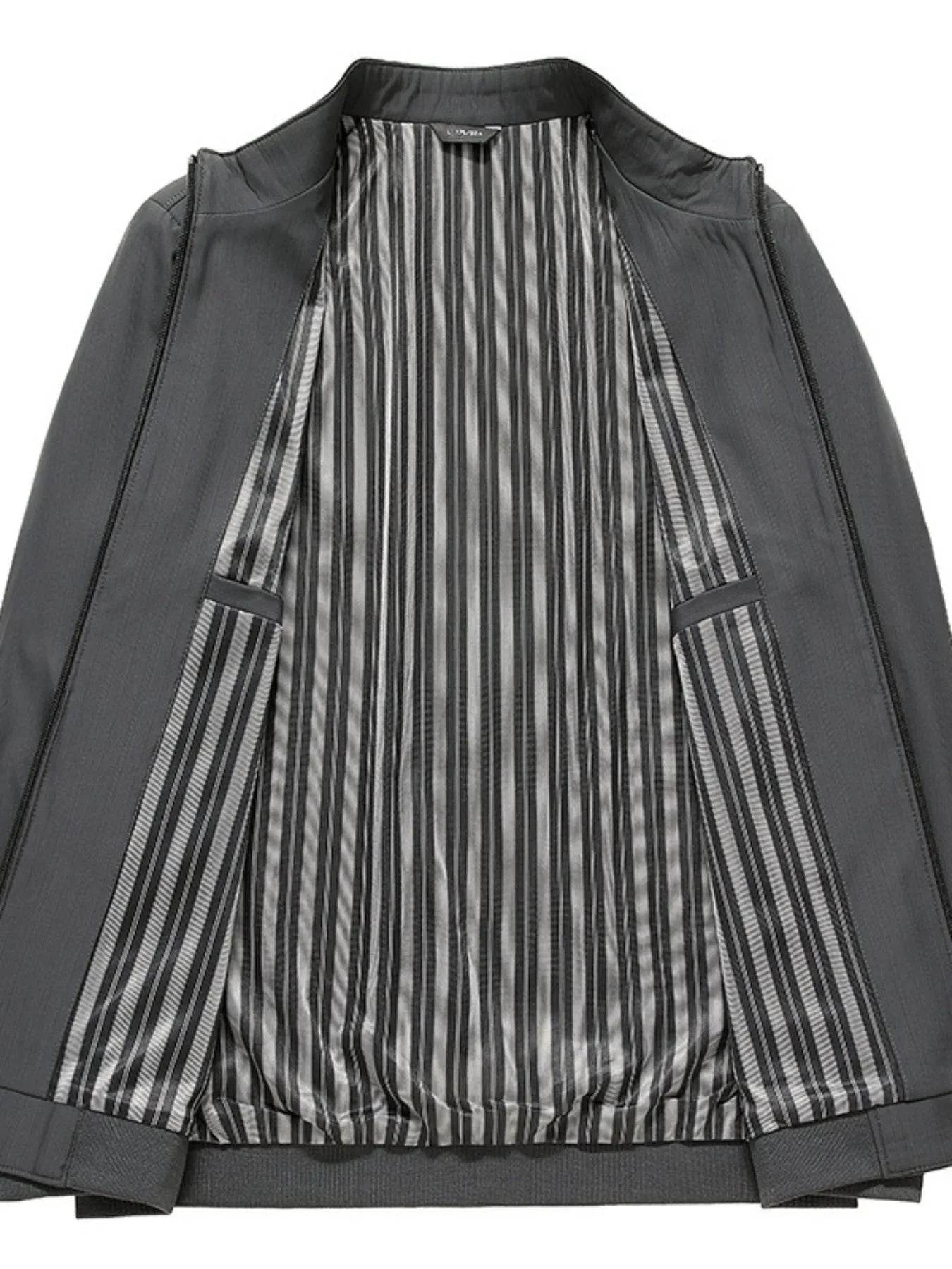 Men's Plus Size Zip Up Long Sleeve Jacket - Tredona LLC