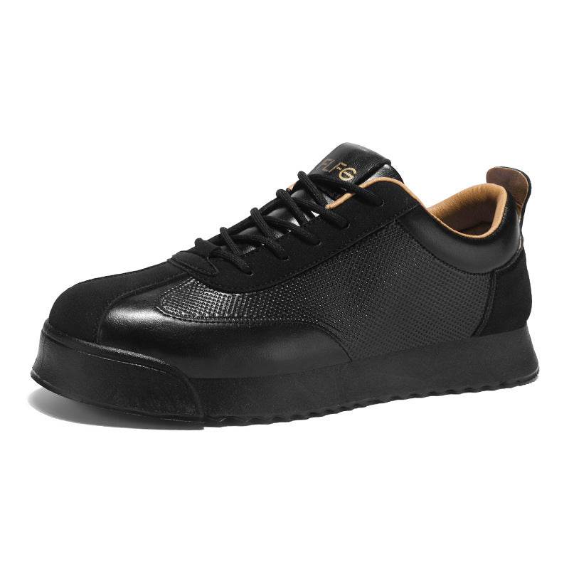 Black Work Casual Leather Shoes Low-cut - Tredona LLC