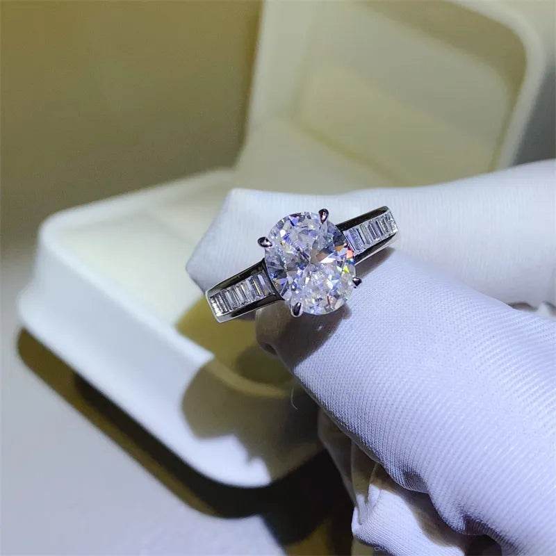 3 Carat Moissanite 925 Sterling Silver Ring - Tredona LLC