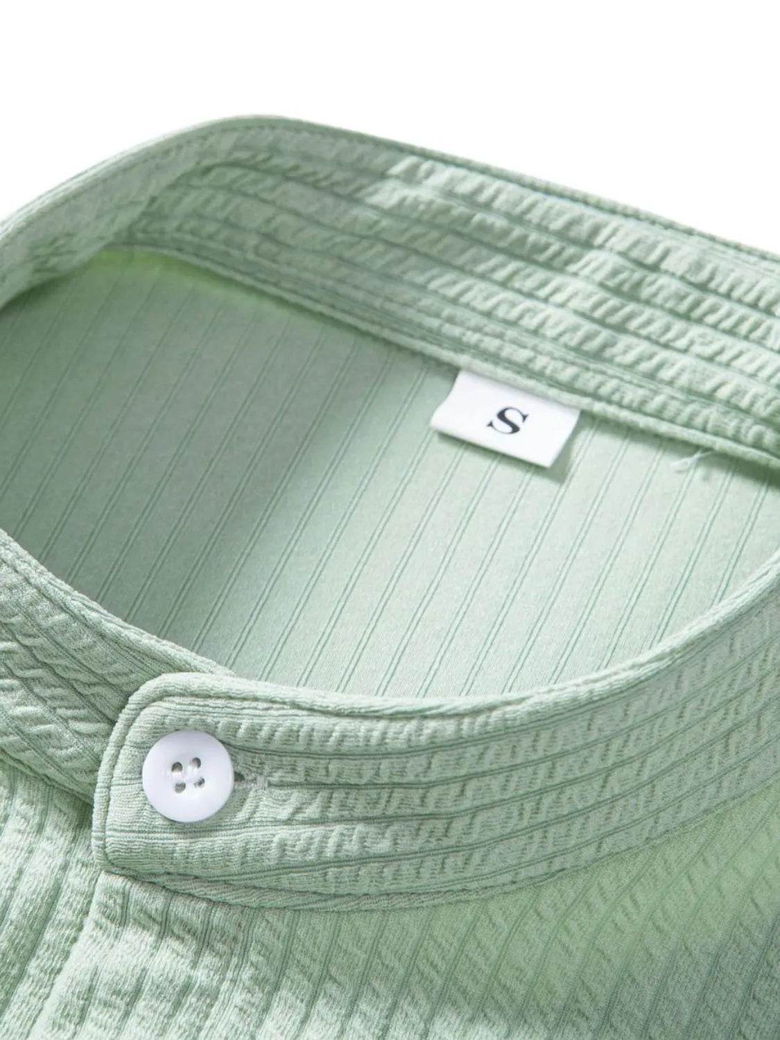 Men's Ribbed Short Sleeve Shirt and Shorts Set - Tredona LLC