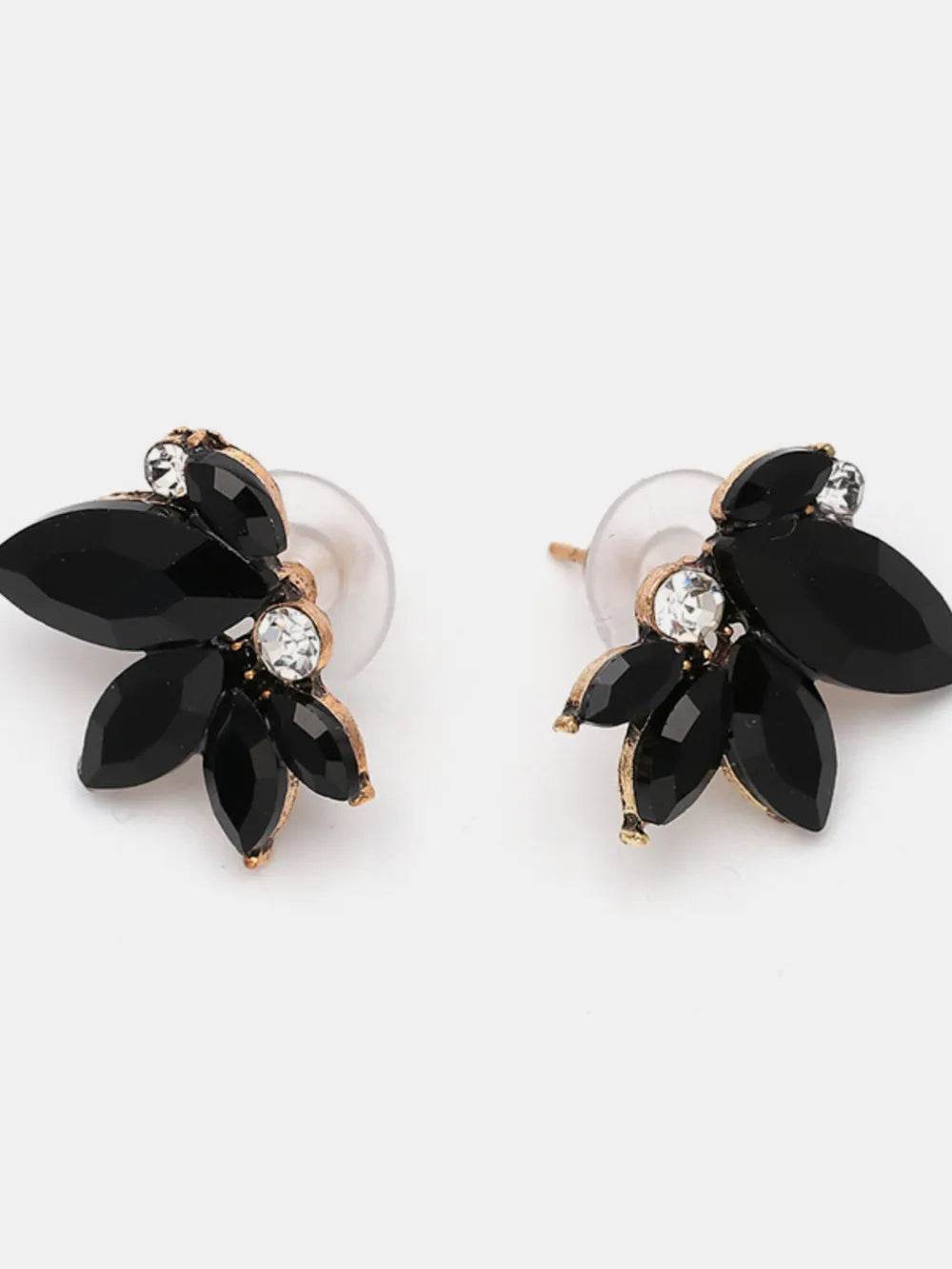 Alloy Rhinestone Flower Stud Earrings - Tredona LLC