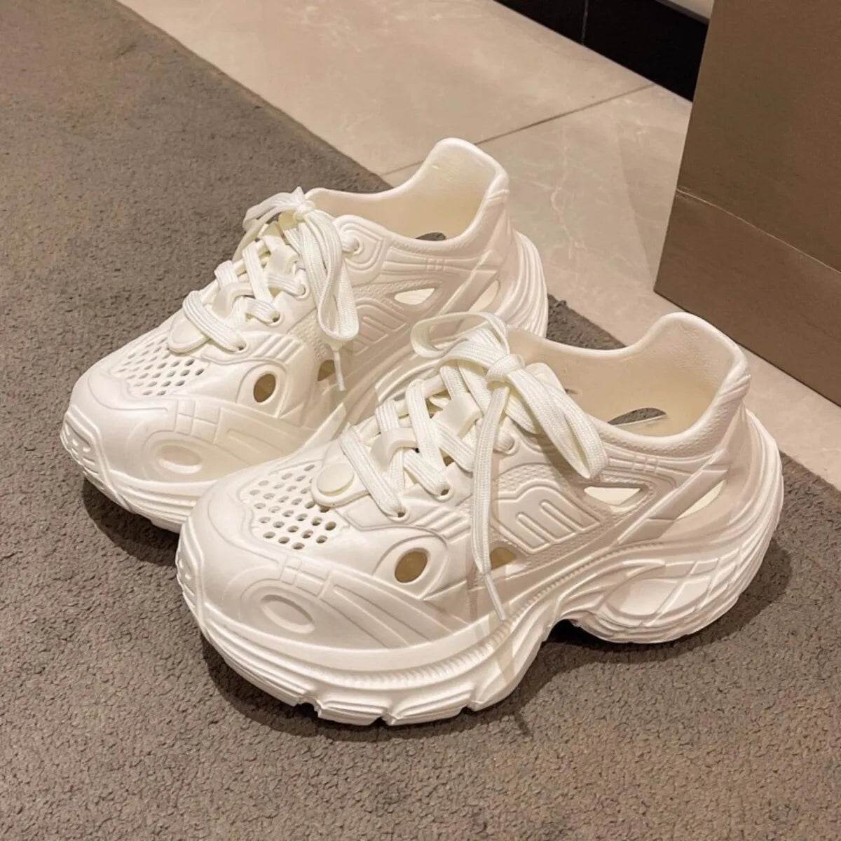 Lace Up Platform Sneakers - Tredona LLC