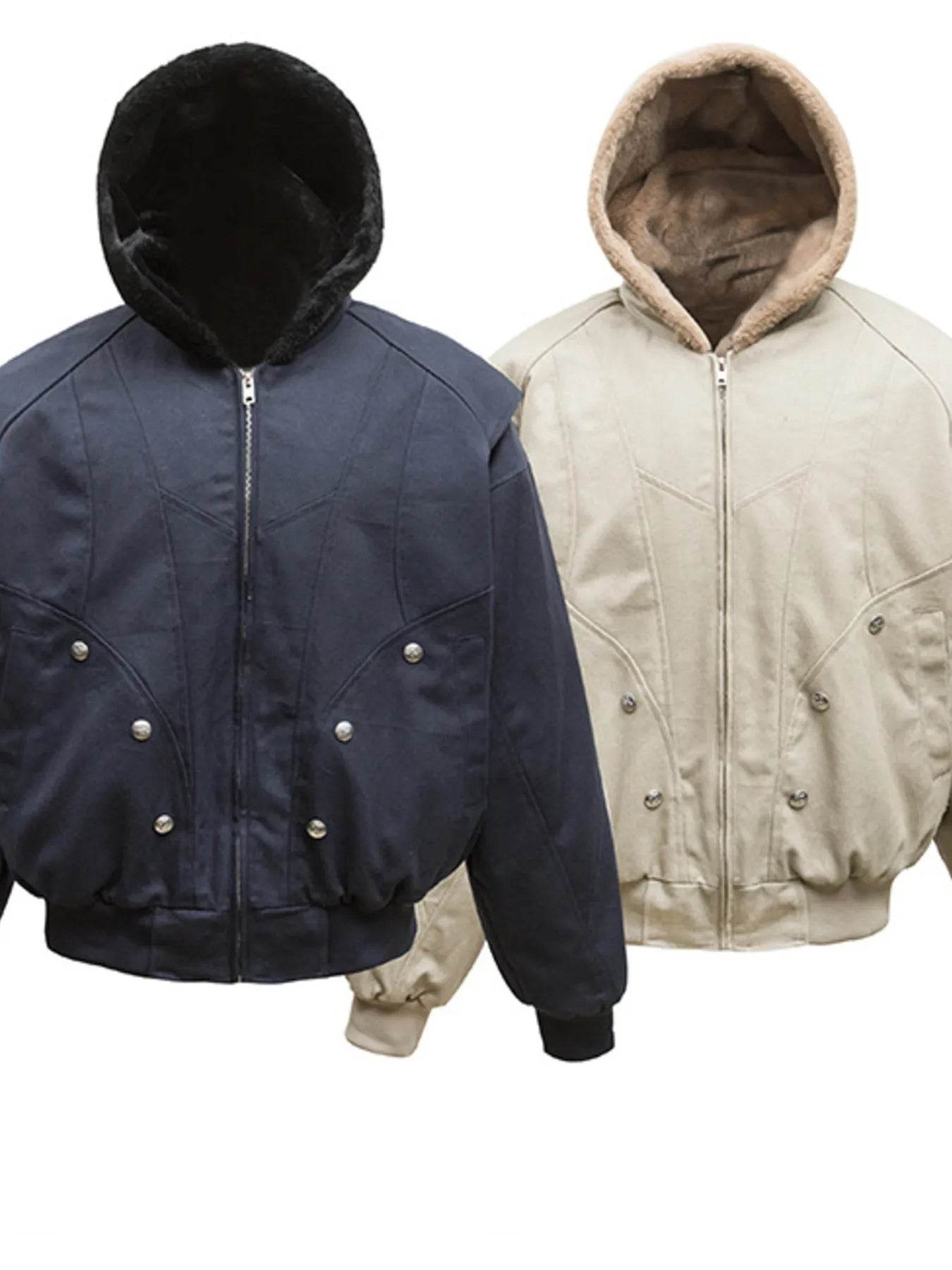 Men's Sherpa Lined Hooded Bomber Jacket - Tredona LLC