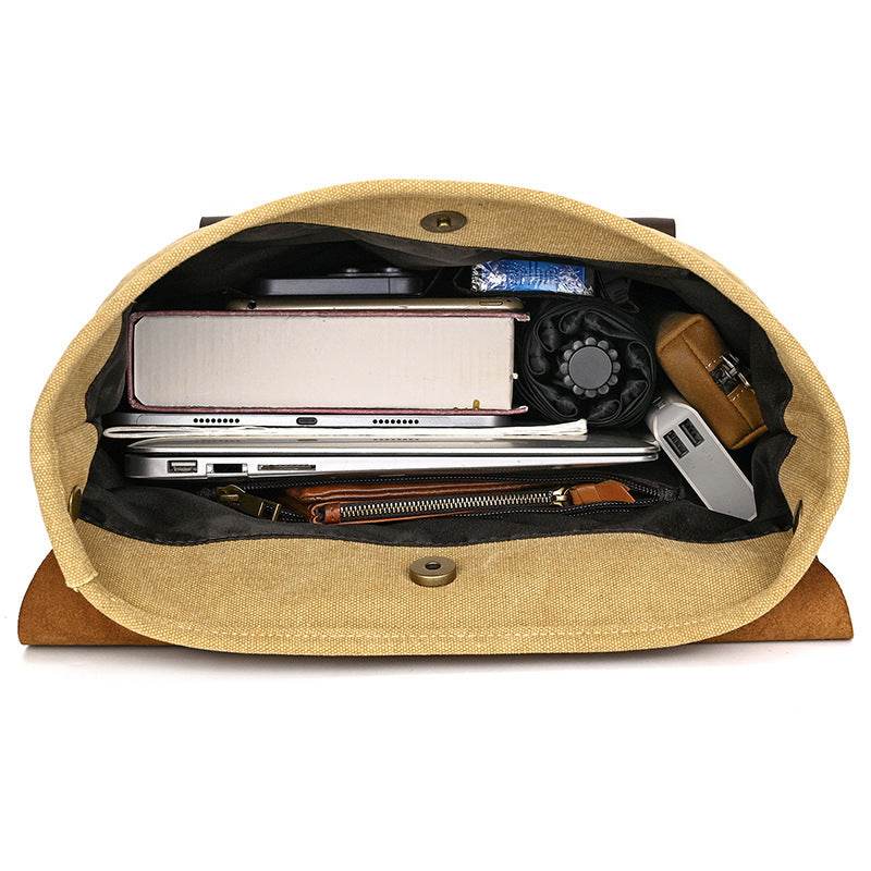 New Canvas Leather Large Capacity Backpack - Tredona LLC