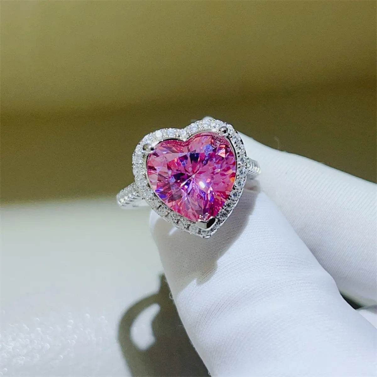 5 Carat Moissanite 925 Sterling Silver Heart Ring - Tredona LLC