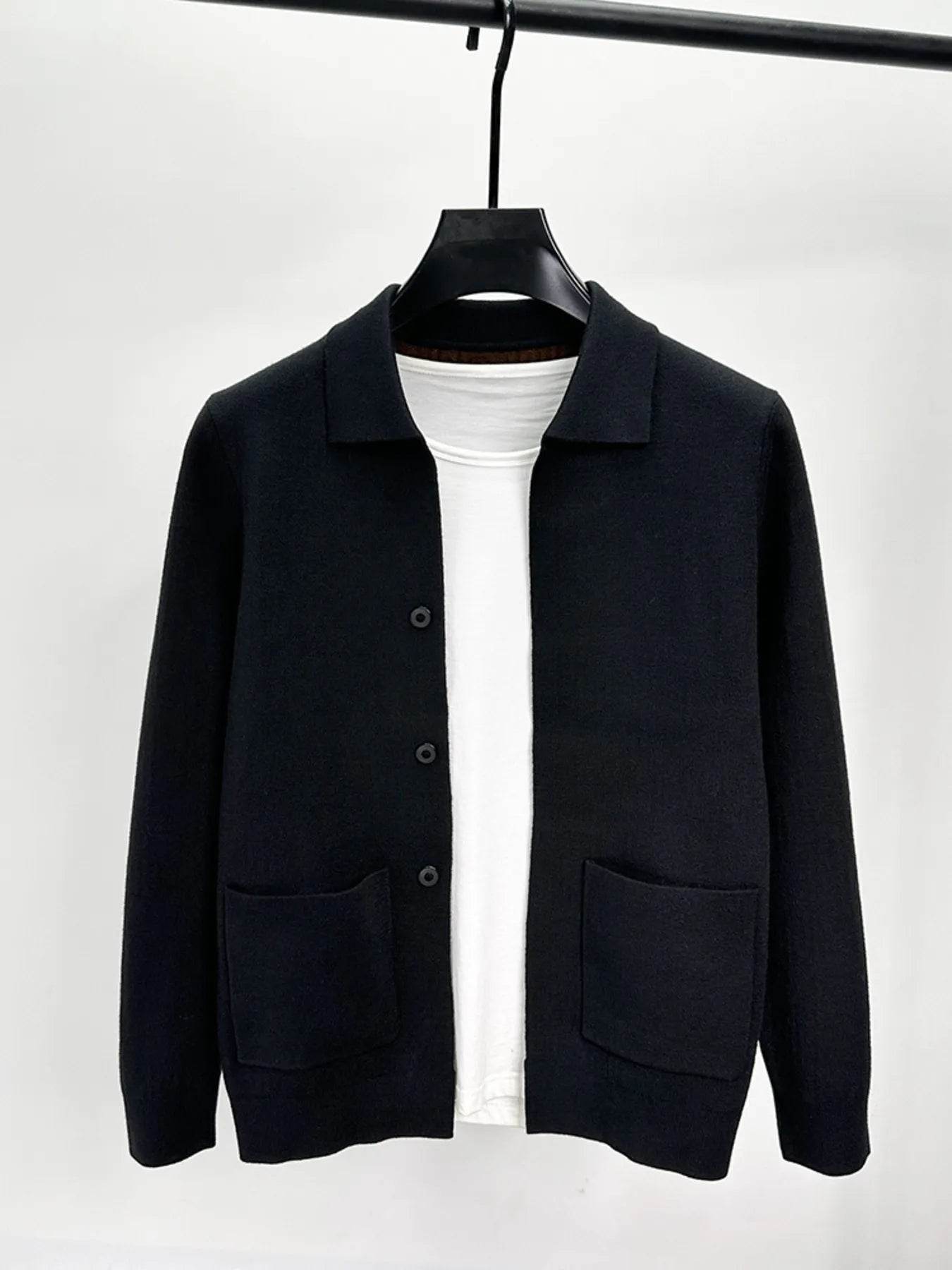 Men's Plus Size Button-Up Cardigan with Pockets - Tredona LLC