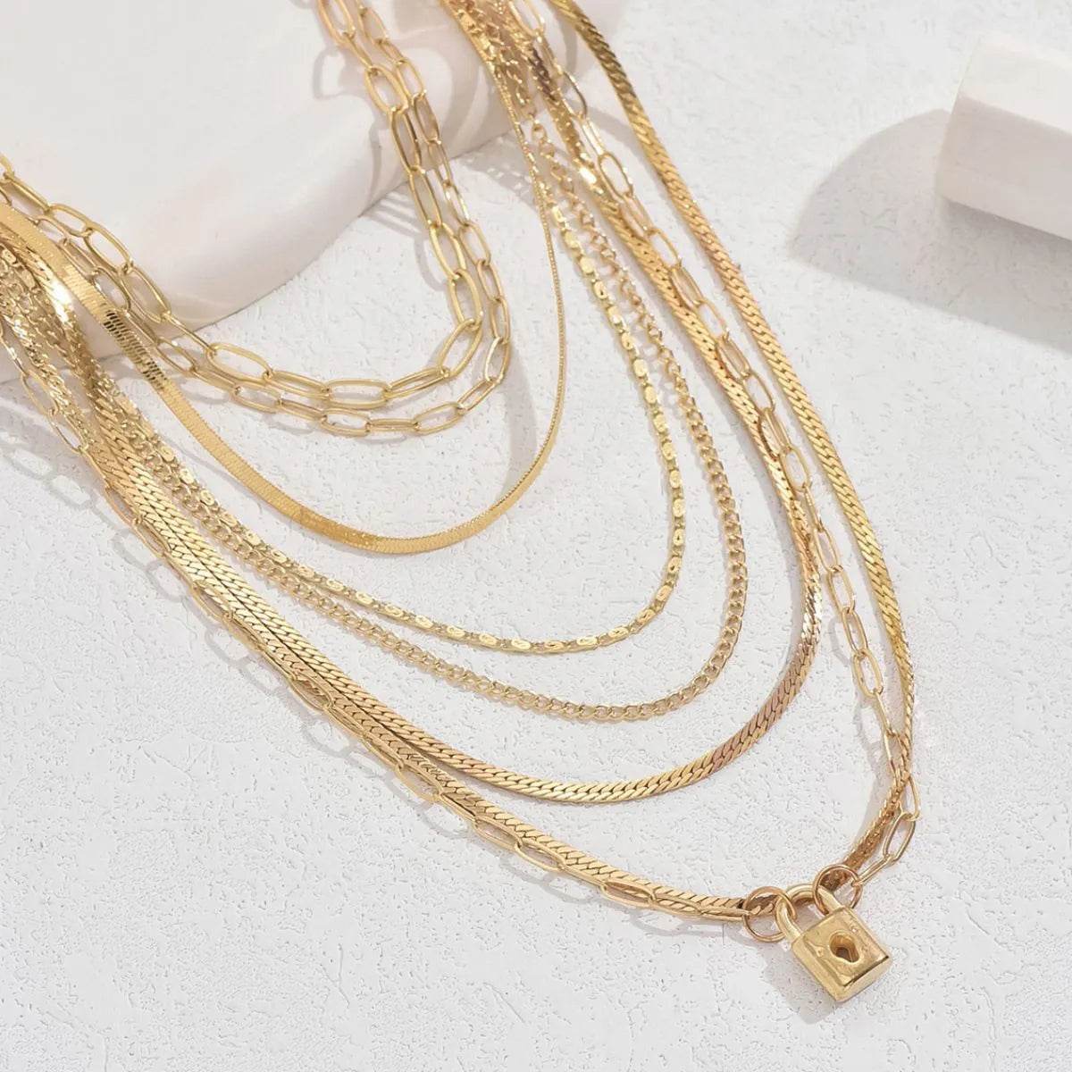 18K Gold-Plated Stainless Steel Multi-Layer Necklace - Tredona LLC