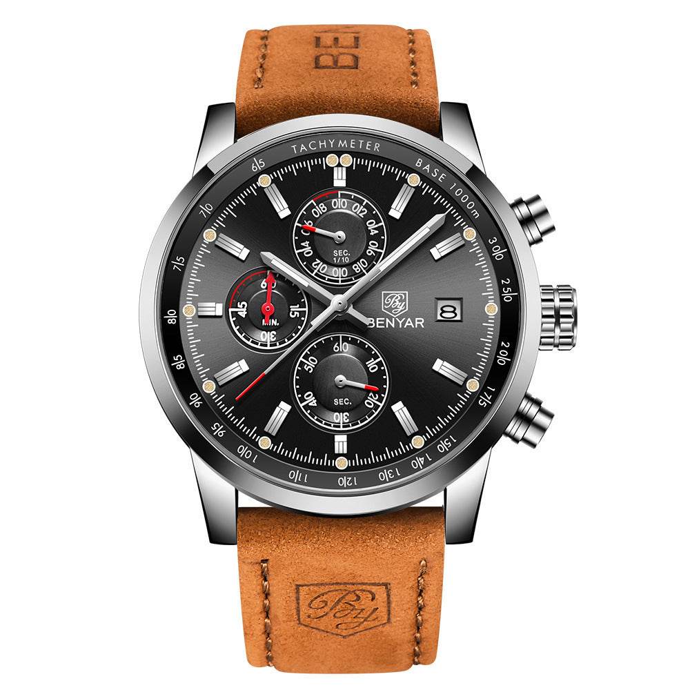 Fashion Casual Watch Mens Watches Men Luxury Brand Quartz Watch Business Leather Men's Watches Clock - Tredona LLC