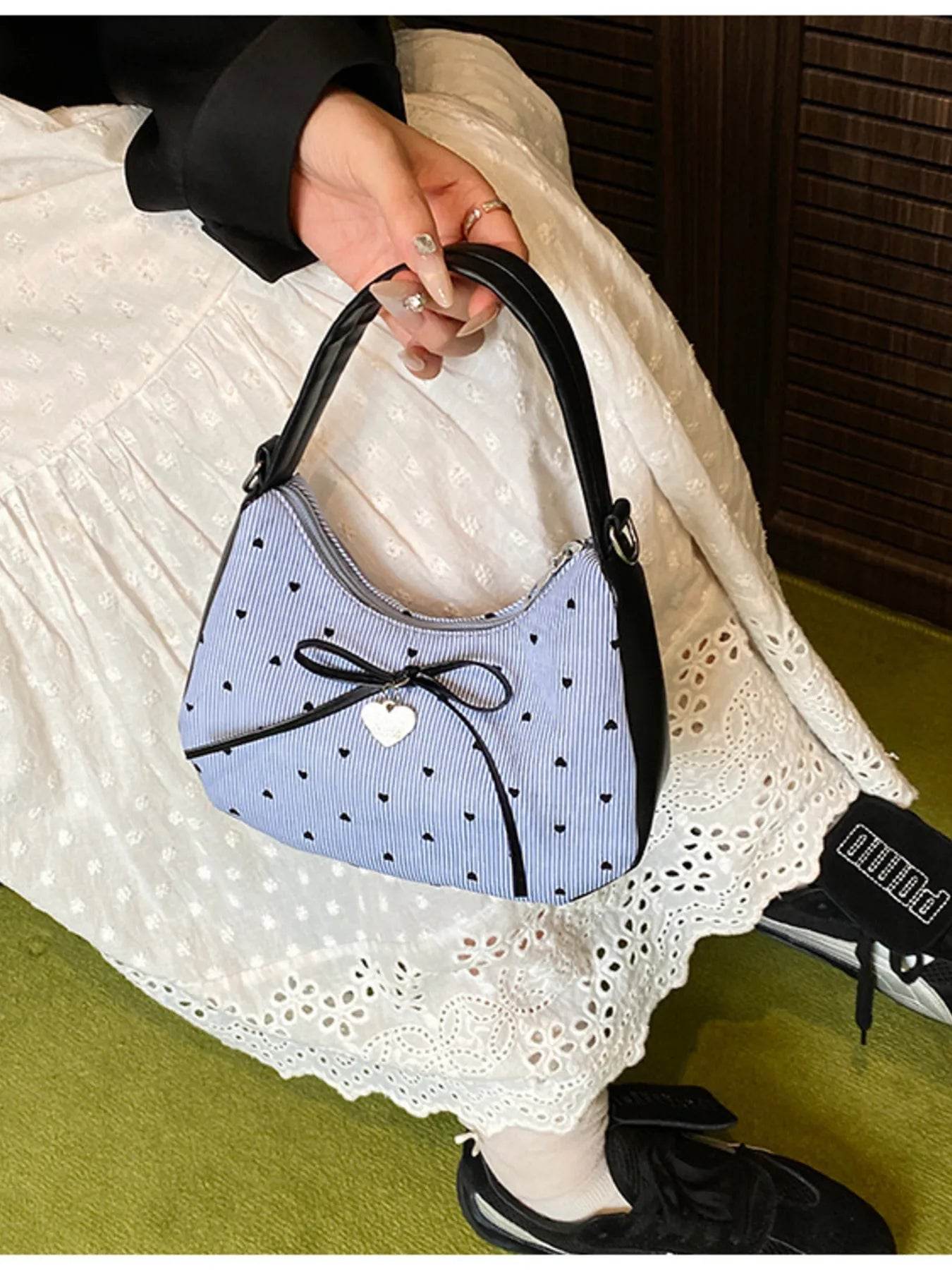 Printed Bow Shoulder Bag - Tredona LLC