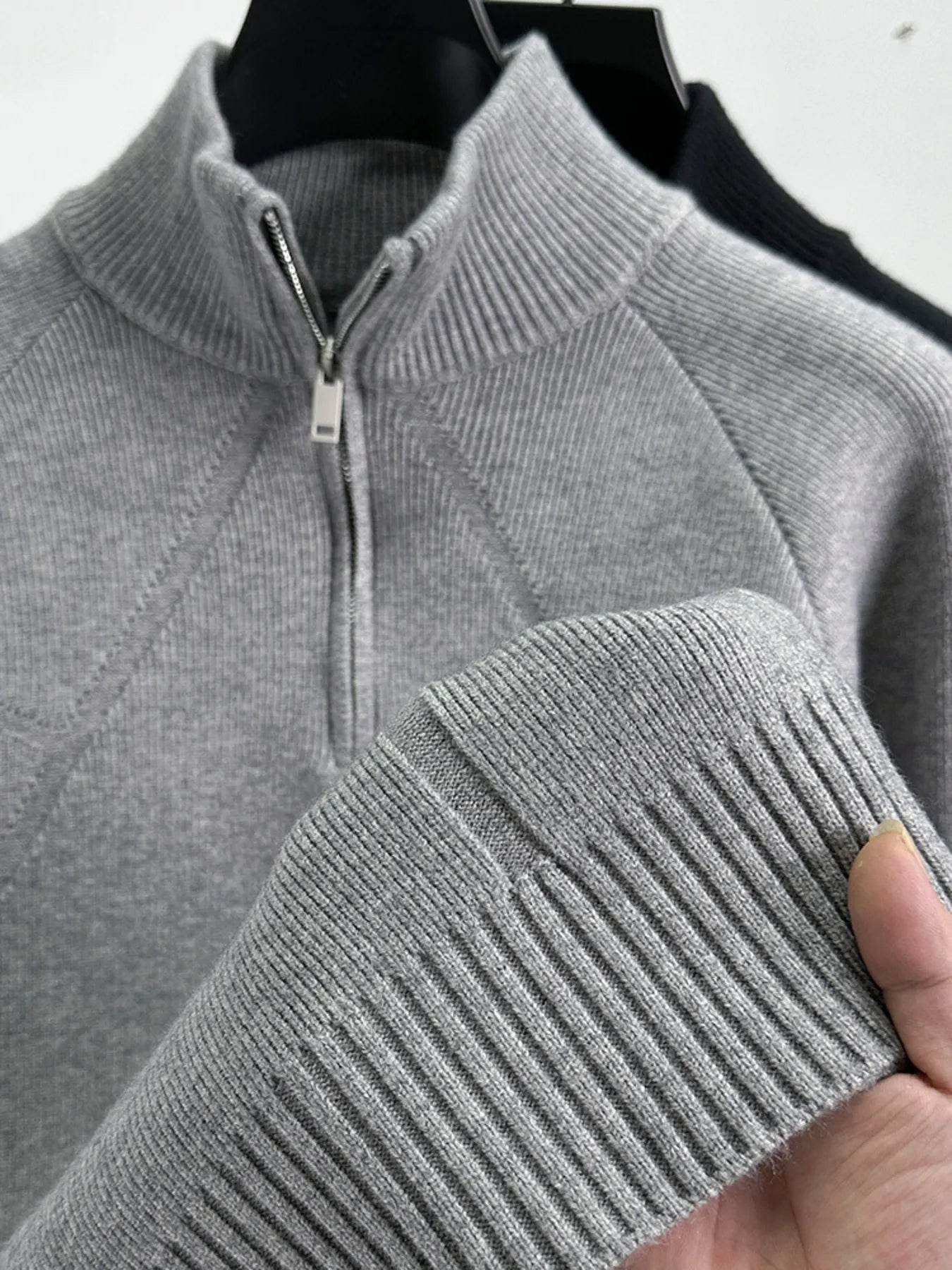 Men's Half-Zip Turtleneck Cardigan - Tredona LLC