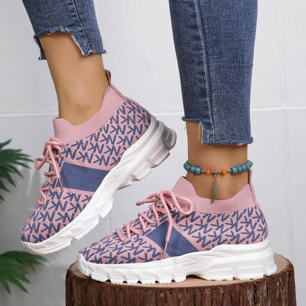 Lace Up Platform Sneakers - Tredona LLC
