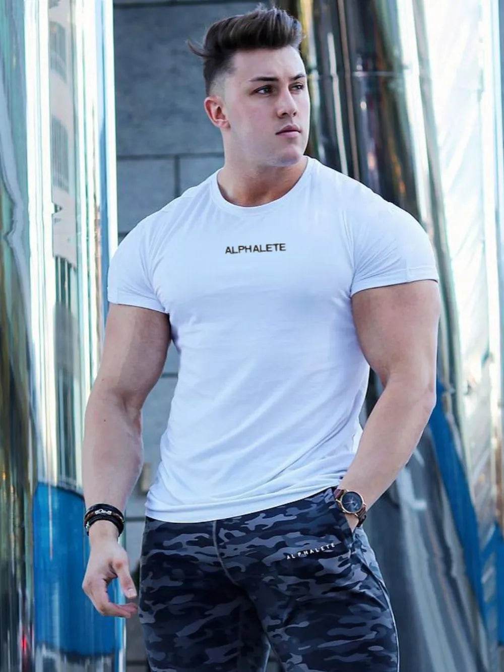 Men's Plus Size Letter Round Neck Short Sleeve T-Shirt - Tredona LLC