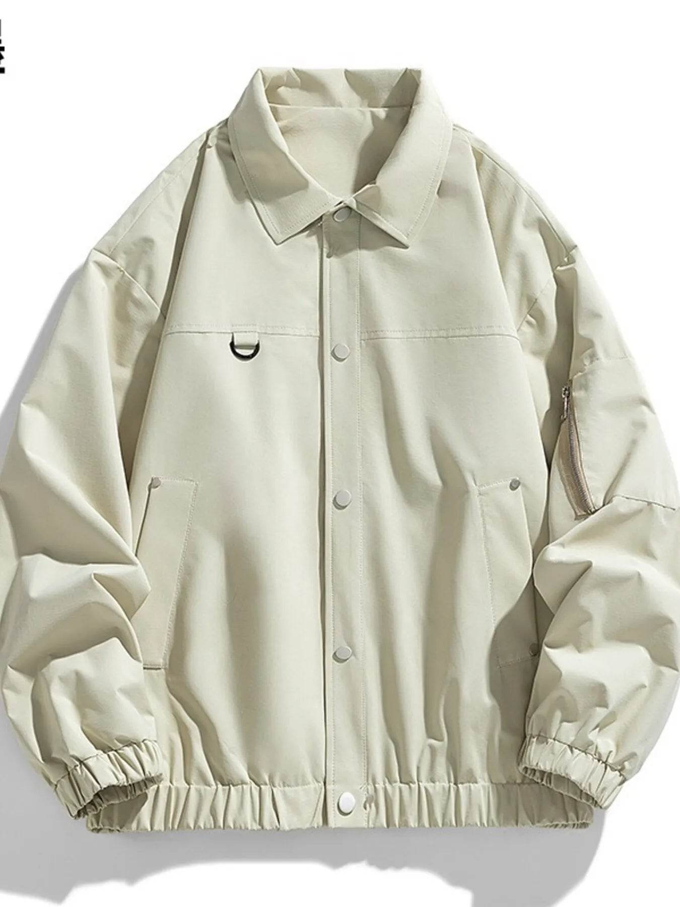 Men's Plus Size Elastic Hem Long Sleeve Jacket - Tredona LLC