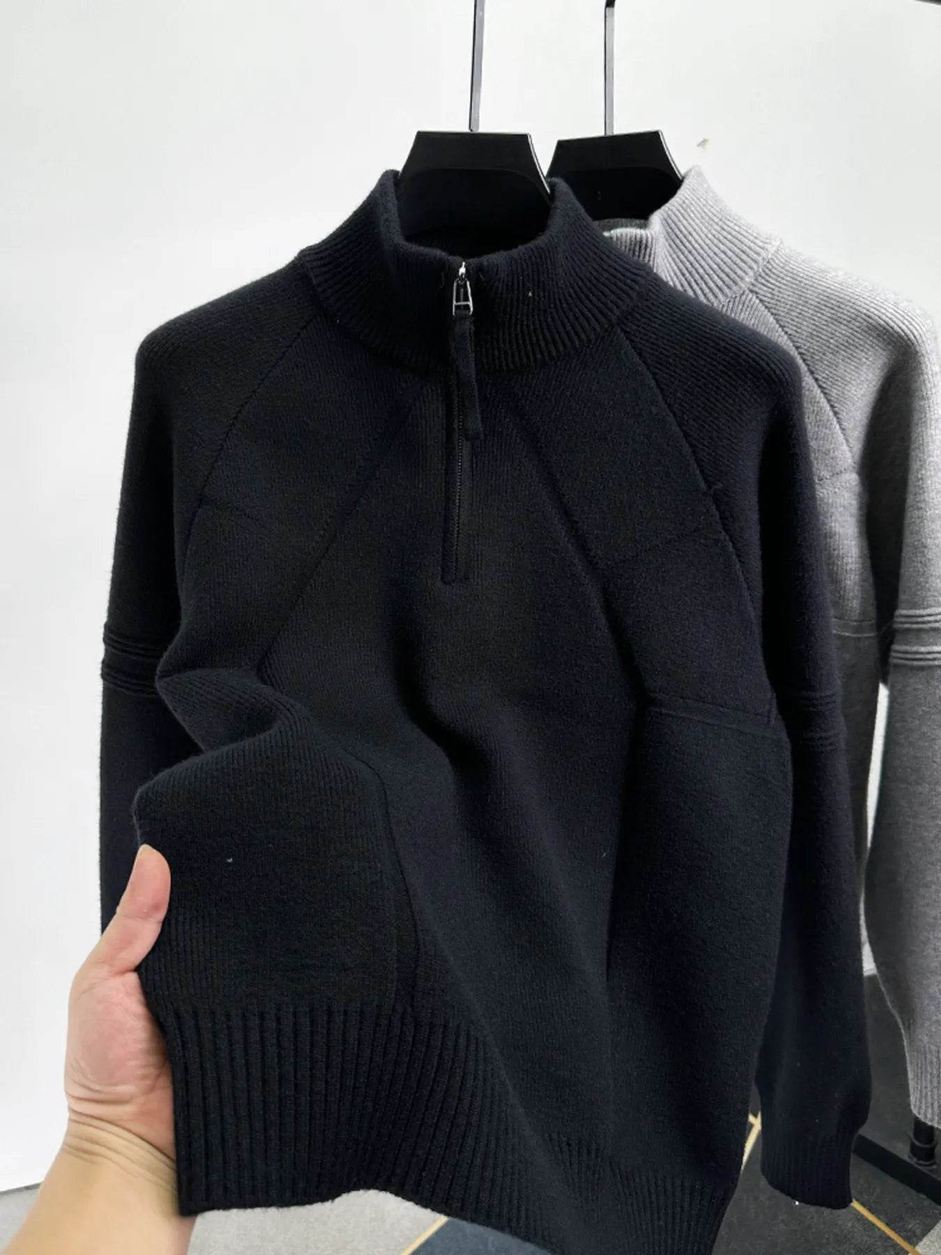 Men's Half-Zip Turtleneck Cardigan - Tredona LLC