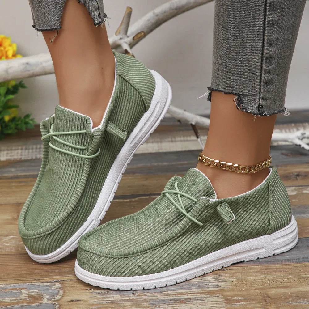 Round Toe Canvas Sneakers - Tredona LLC