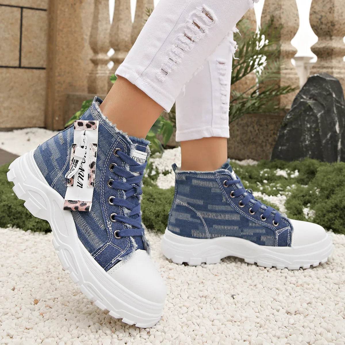 Lace Up Platform Sneakers - Tredona LLC