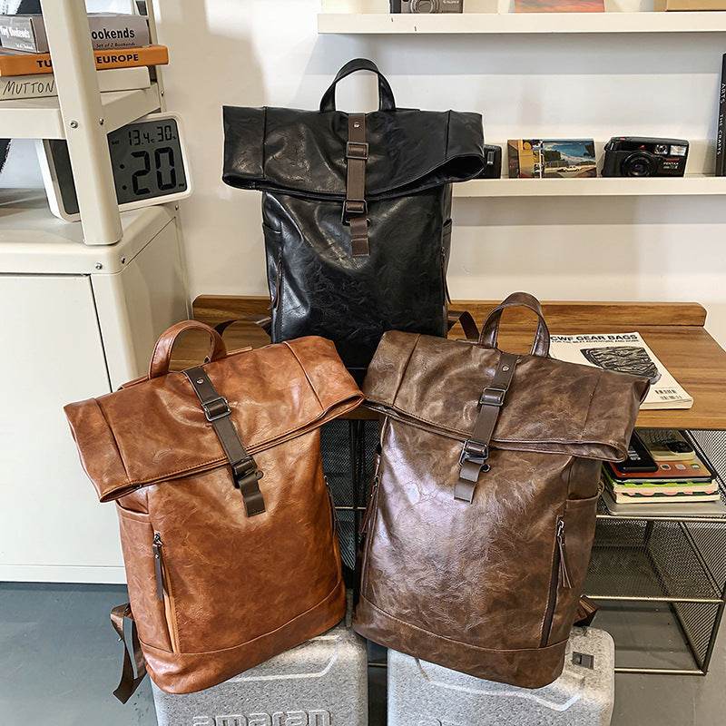Backpack Men's Backpack Large Capacity Computer Bag Waterproof Solid Color Women's Travel - Tredona LLC