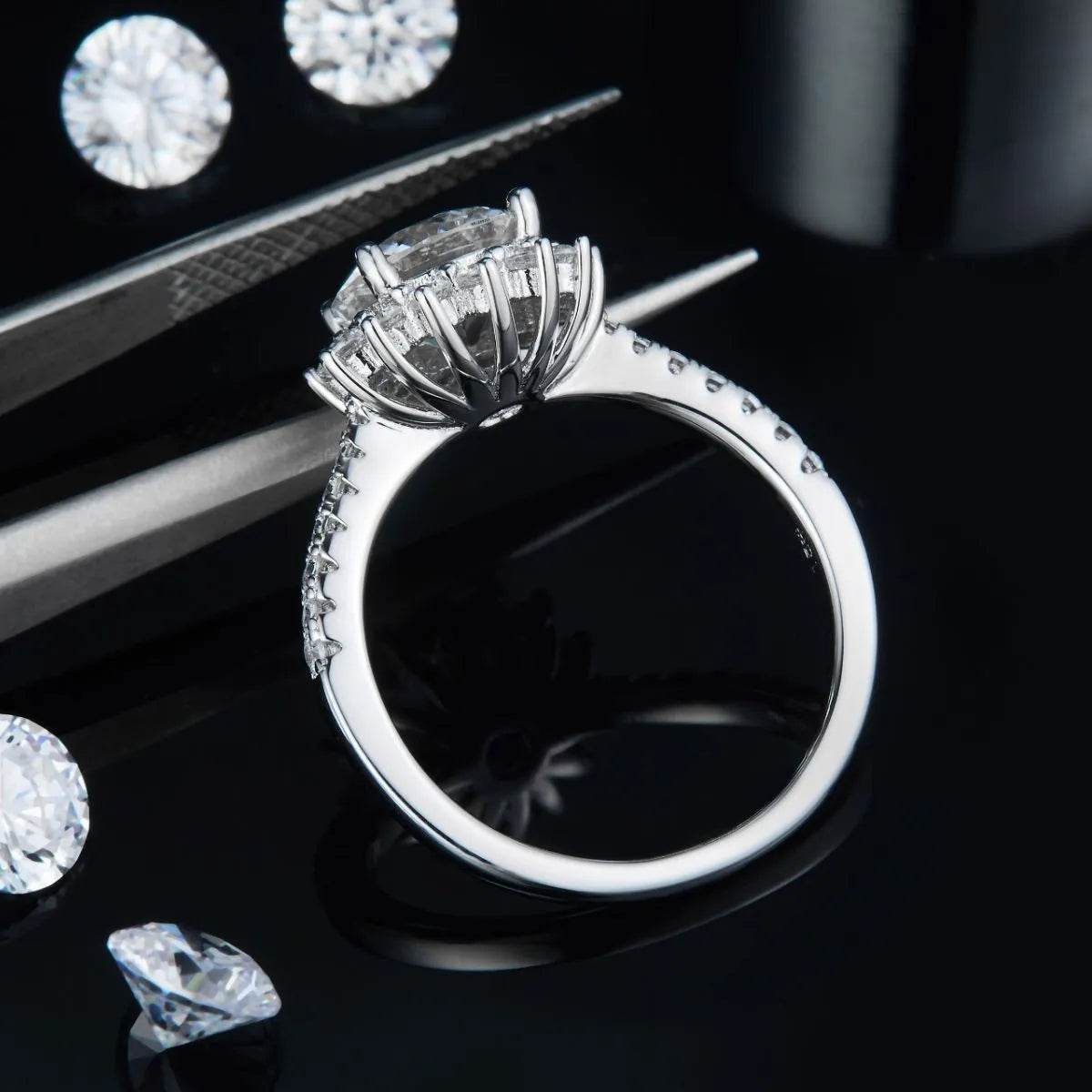 2 Carat Moissanite 925 Sterling Silver Ring - Tredona LLC