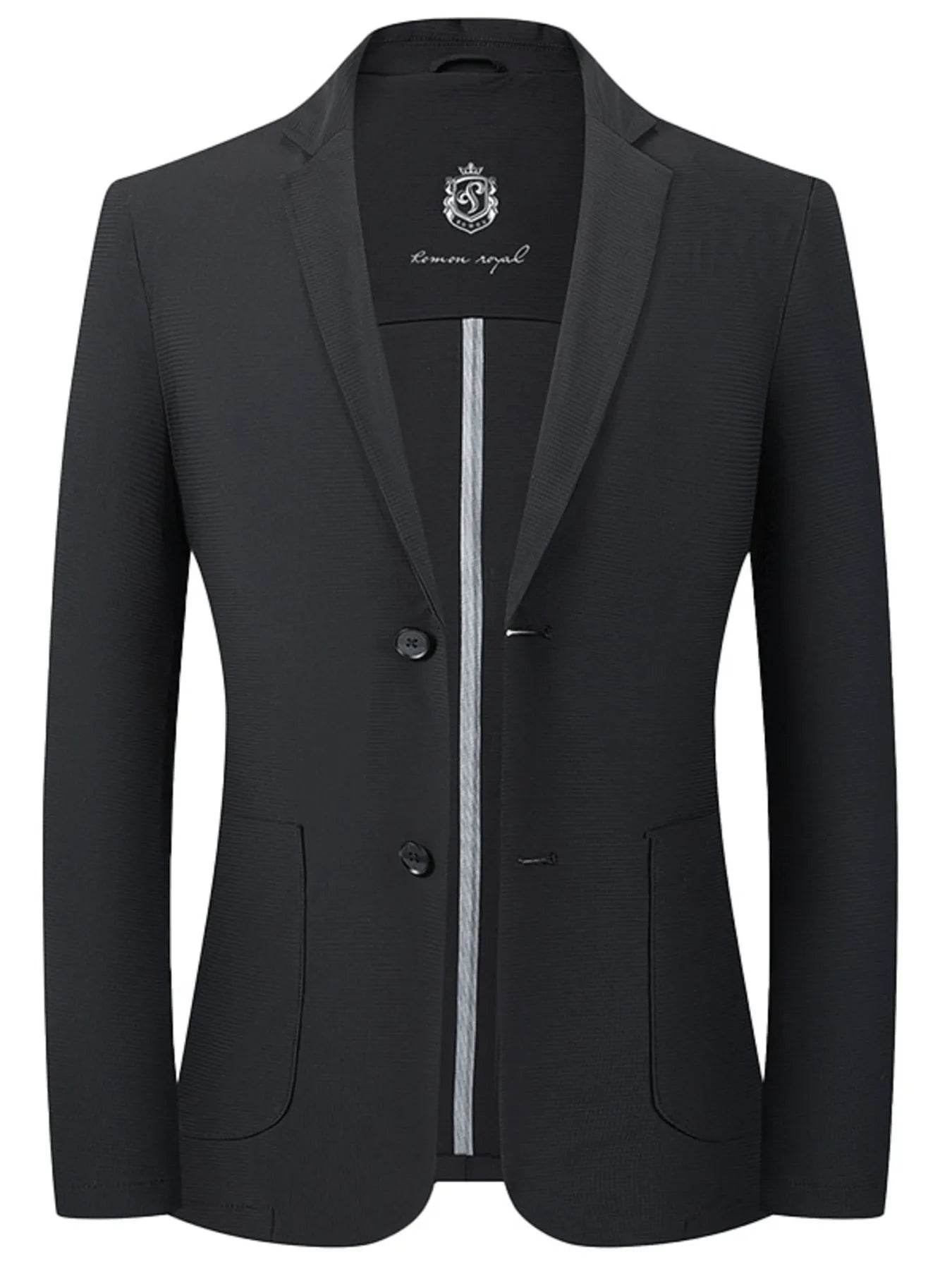 Men's Lapel Collar Long Sleeve Blazer - Tredona LLC