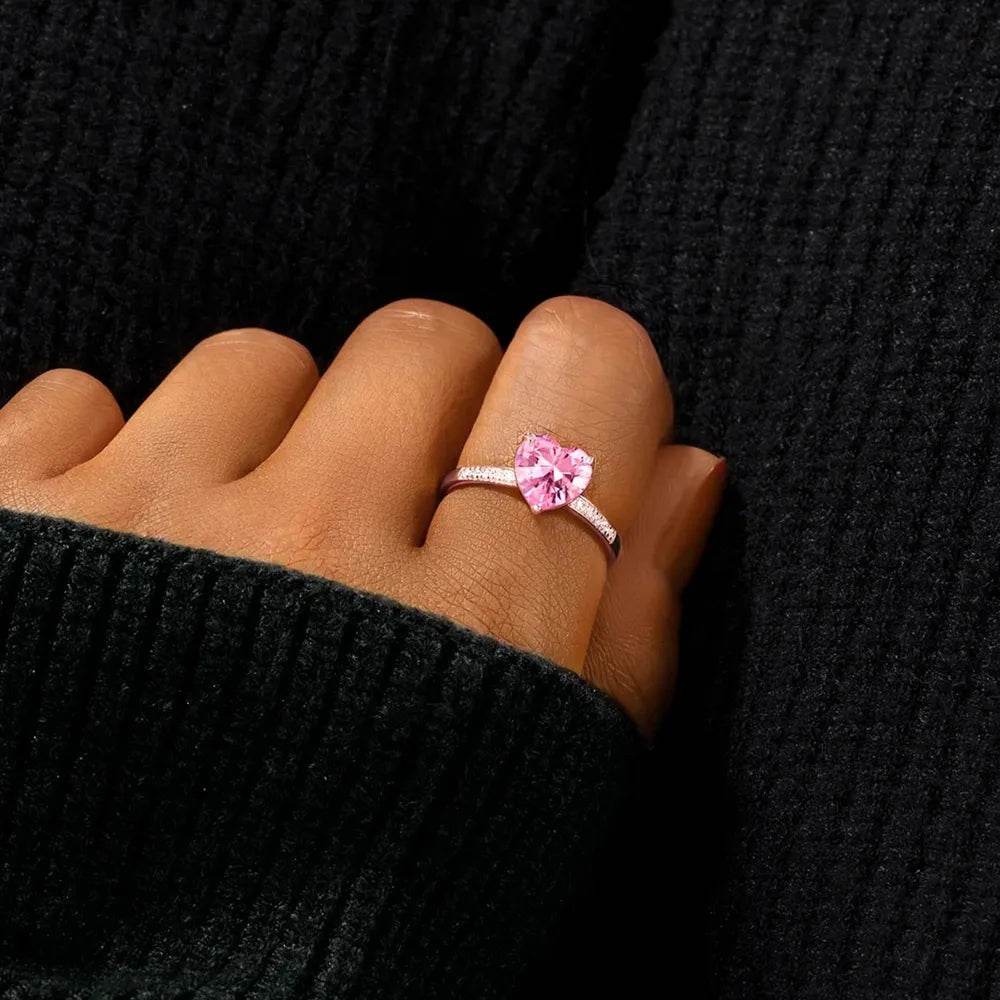Heart Zircon 925 Sterling Silver Ring - Tredona LLC