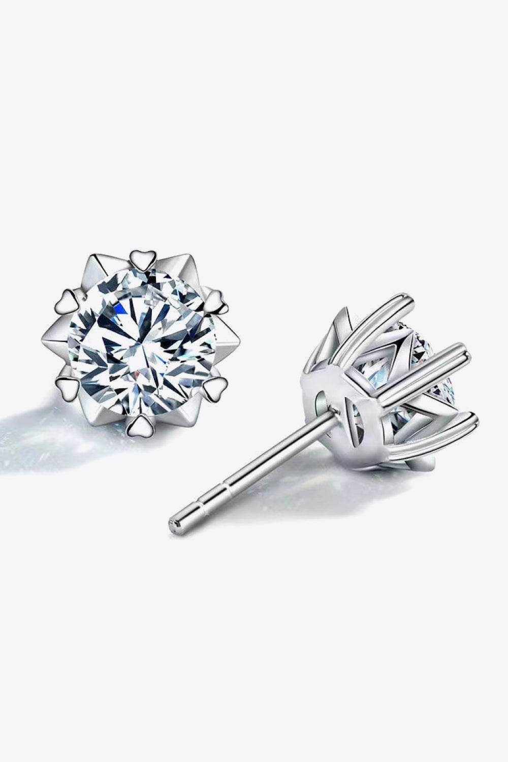 Stuck On You 4 Carat Moissanite Stud Earrings - Tredona LLC