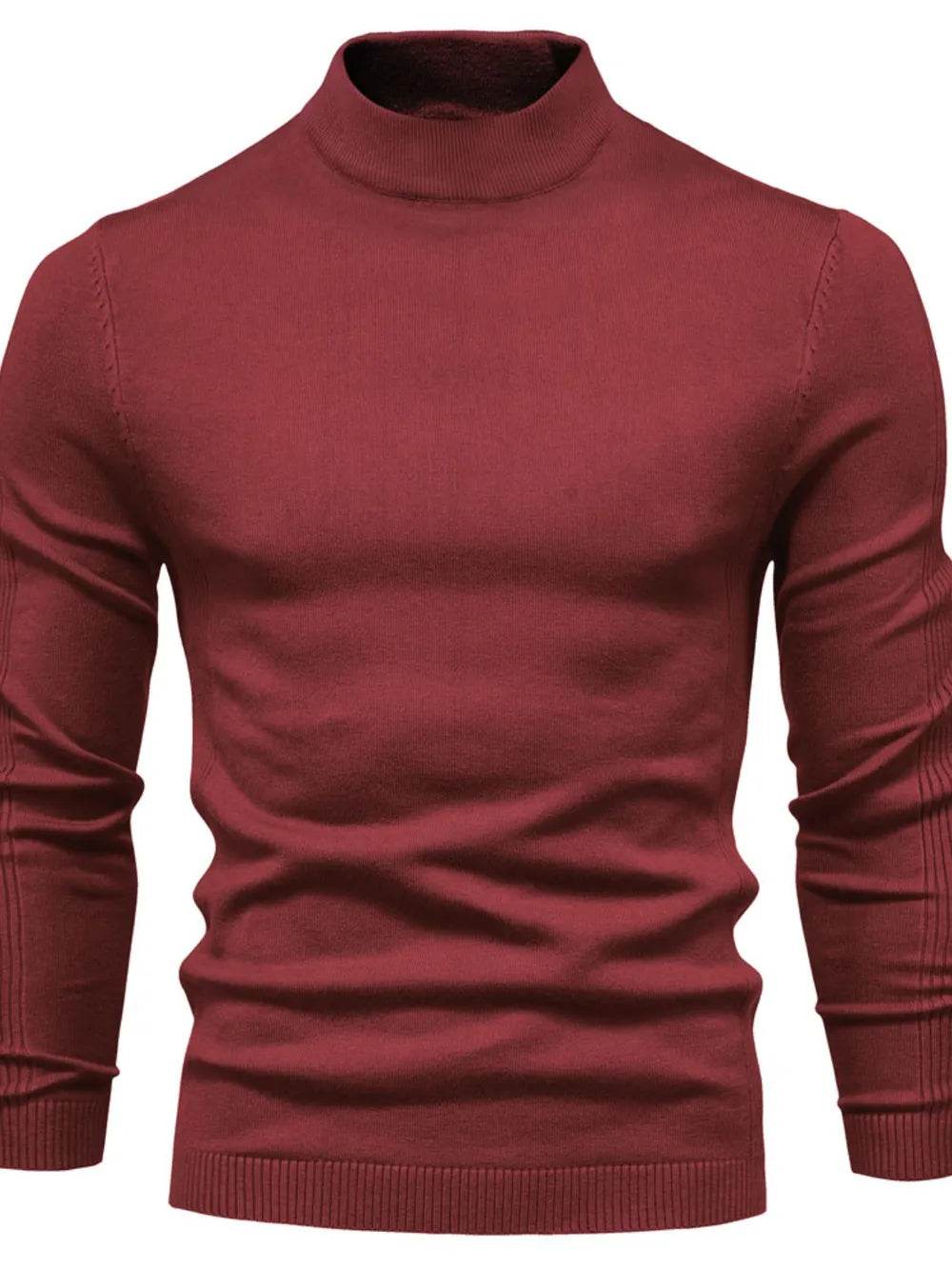 Men's Mock Neck Long Sleeve Sweater - Tredona LLC