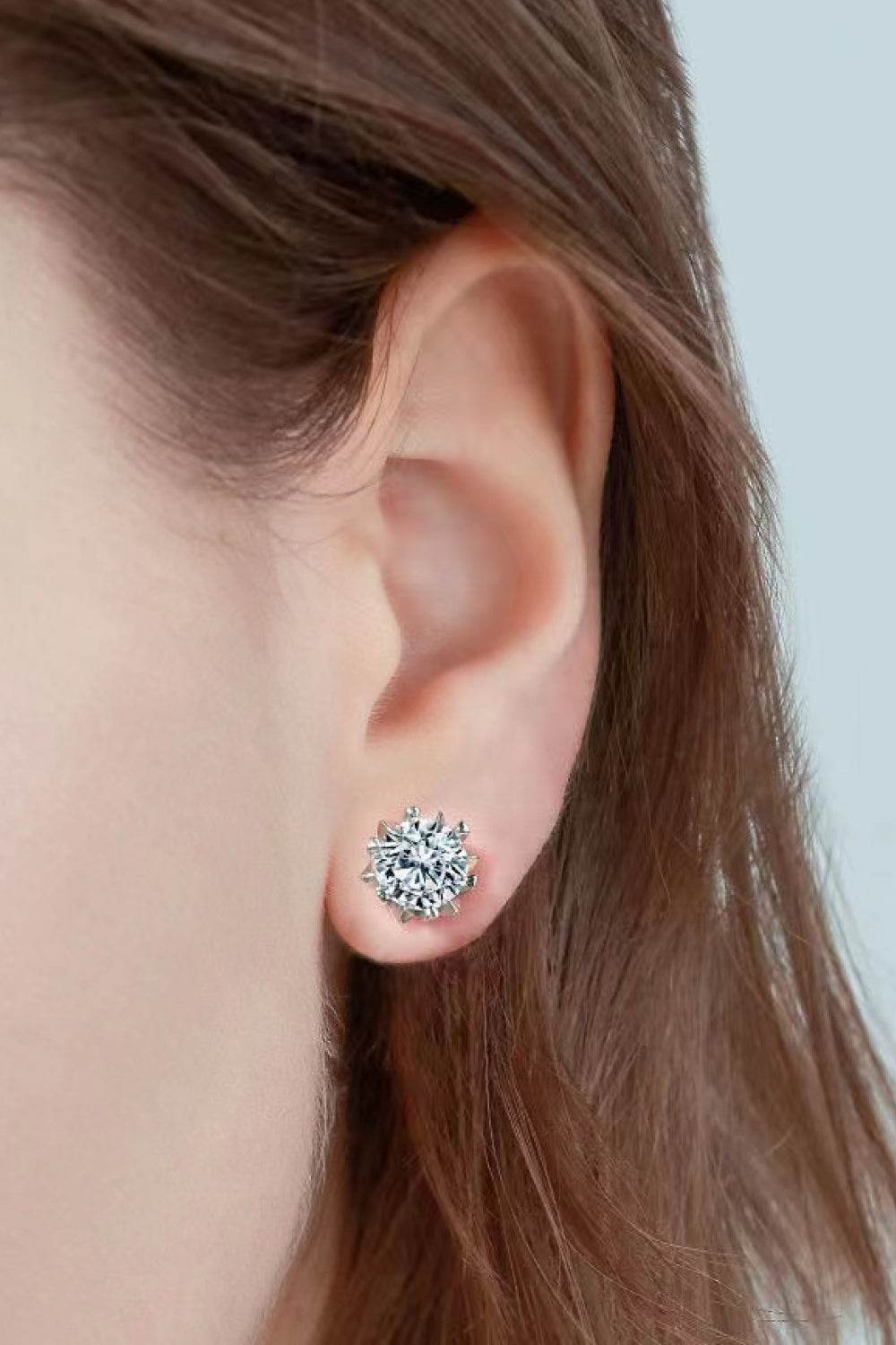 Stuck On You 4 Carat Moissanite Stud Earrings - Tredona LLC