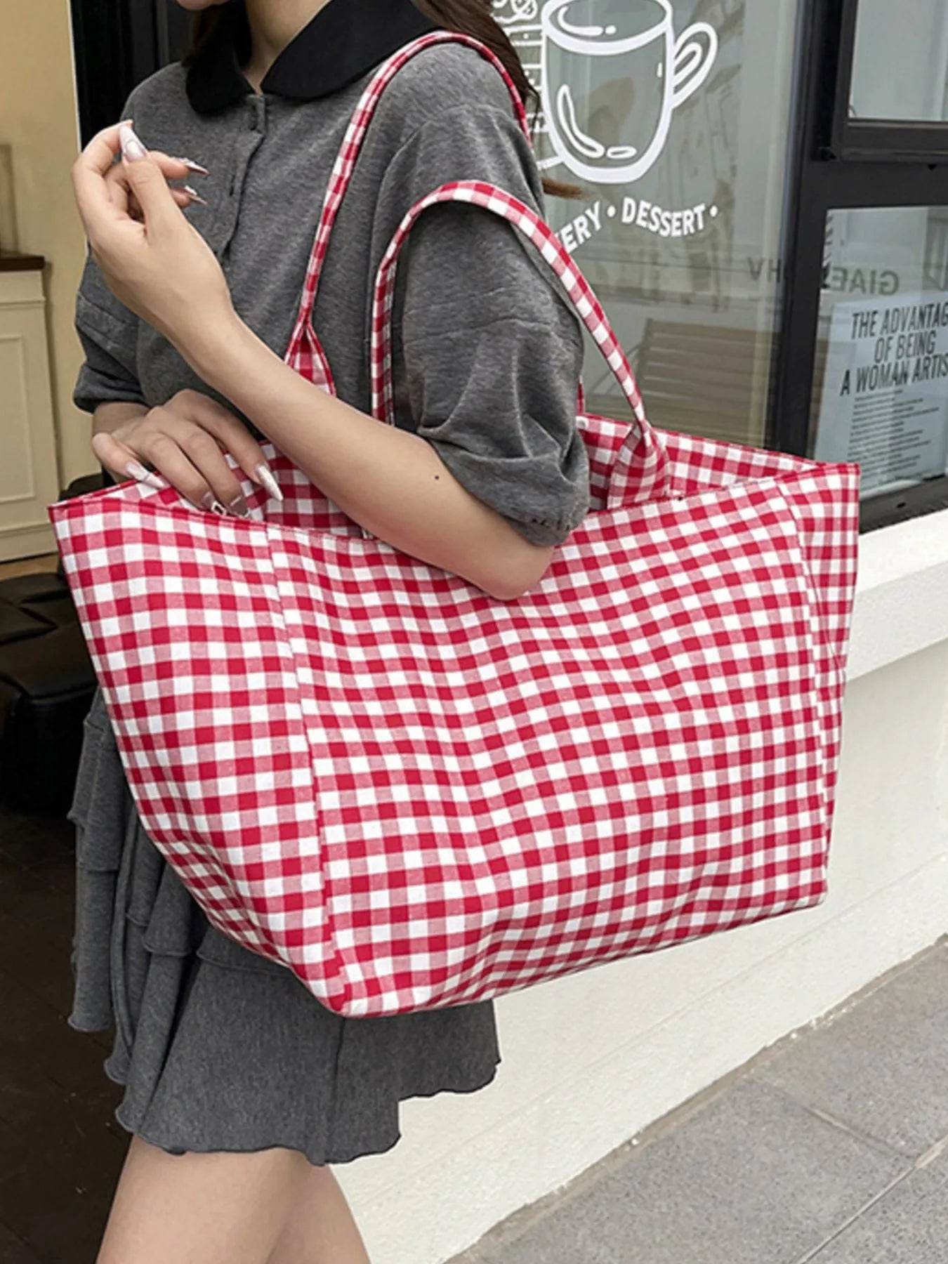 Classic Plaid Tote Bag - Tredona LLC