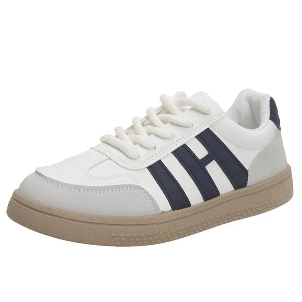 Contrast Round Toe Platform Sneakers - Tredona LLC