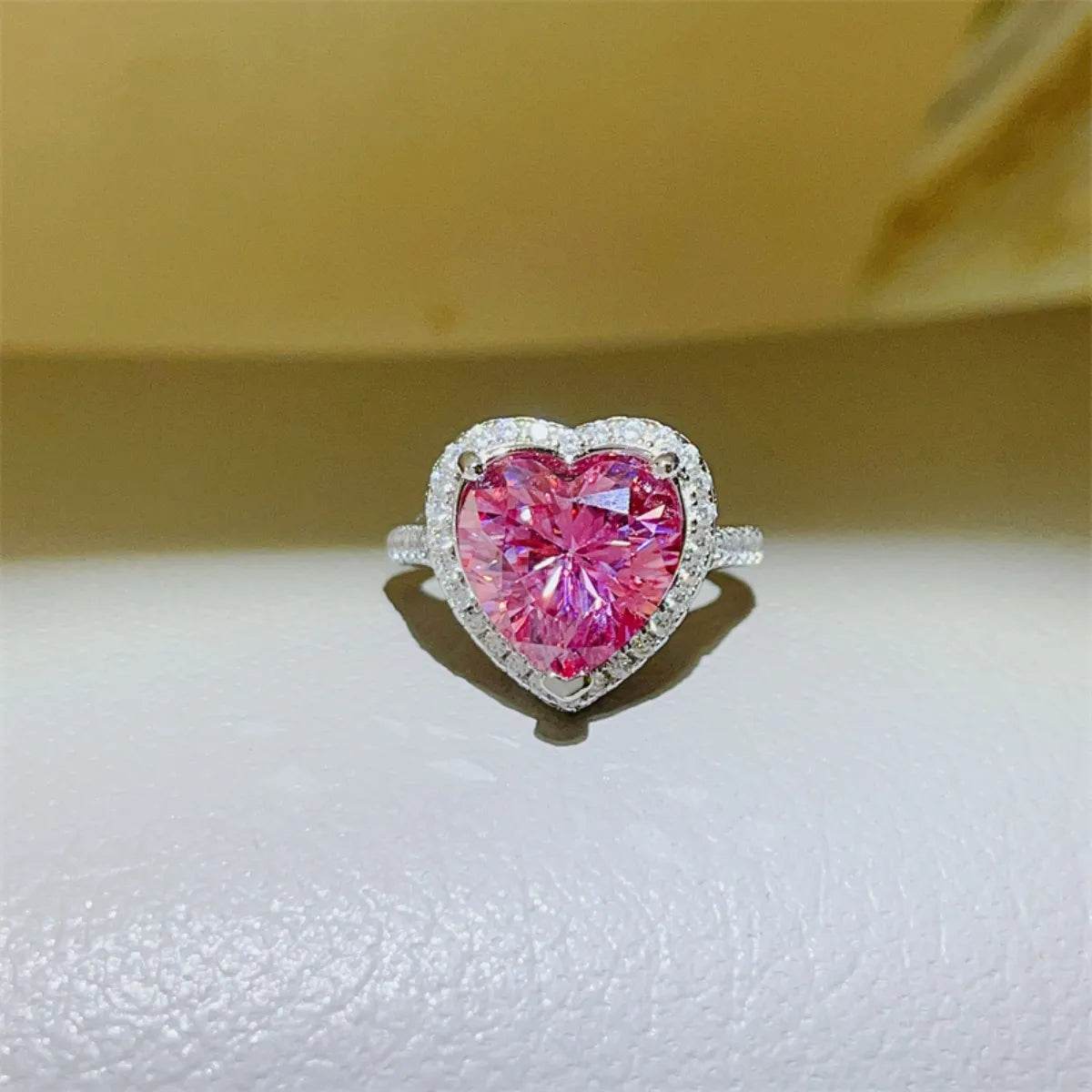 5 Carat Moissanite 925 Sterling Silver Heart Ring - Tredona LLC