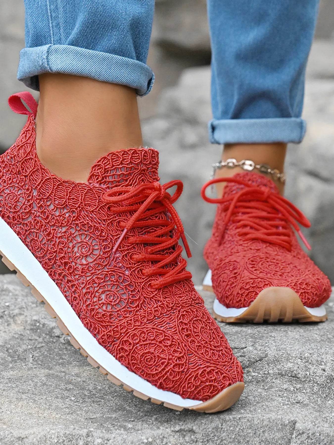 Mesh Lace Up Sneakers - Tredona LLC