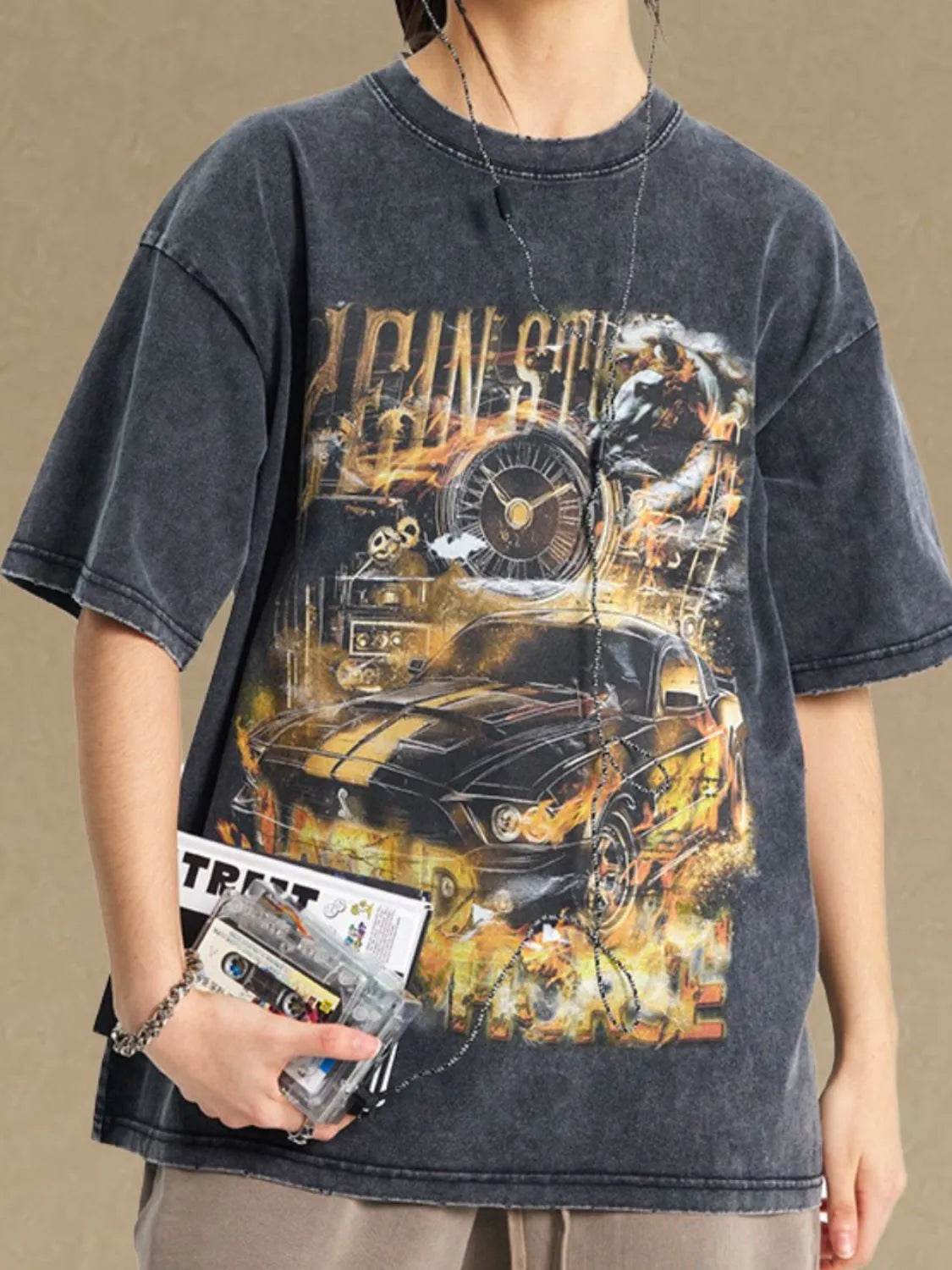 Men's Graphic Round Neck Half Sleeve T-Shirt - Tredona LLC