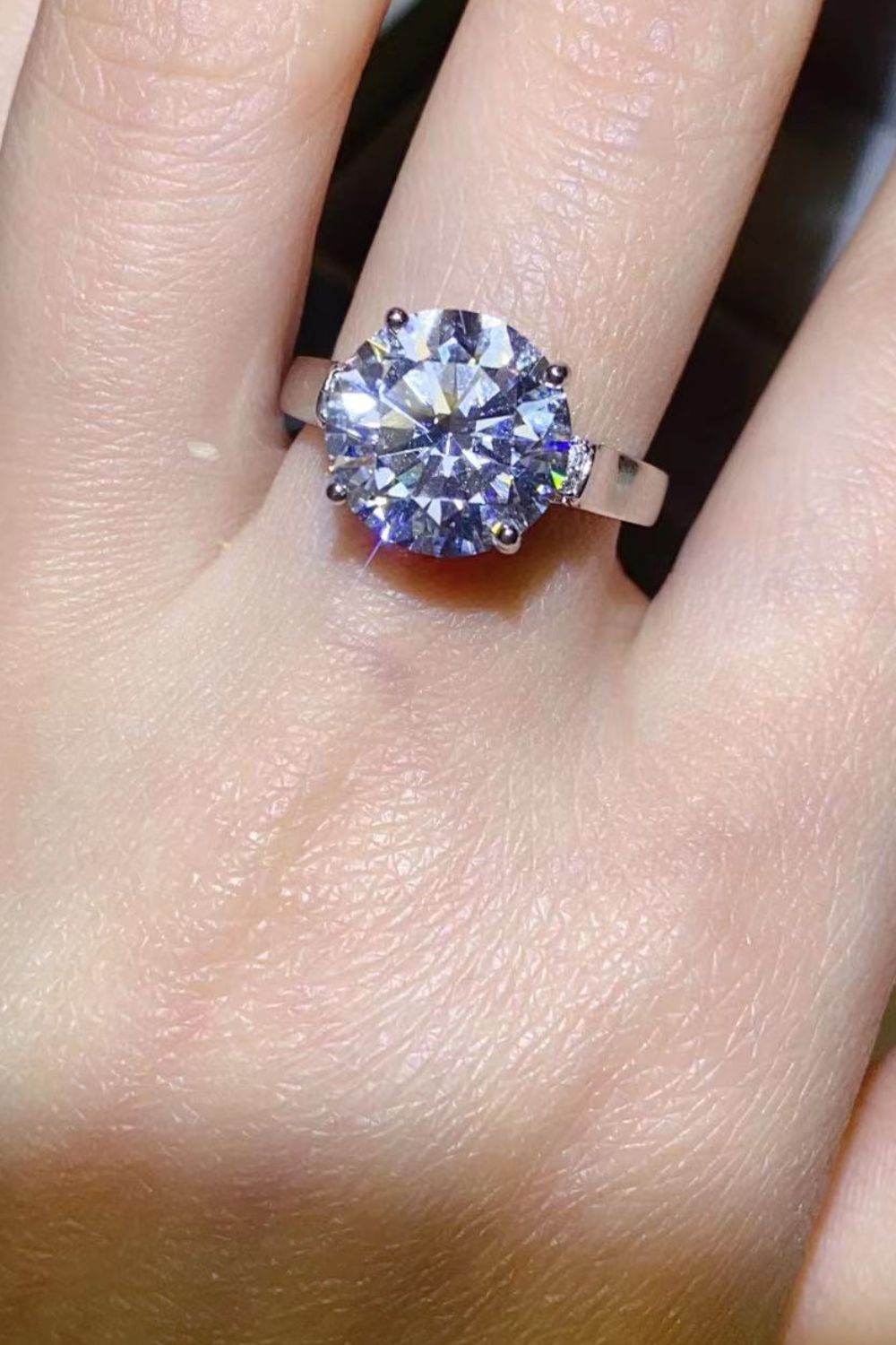 5 Carat Moissanite Platinum-Plated Ring - Tredona LLC