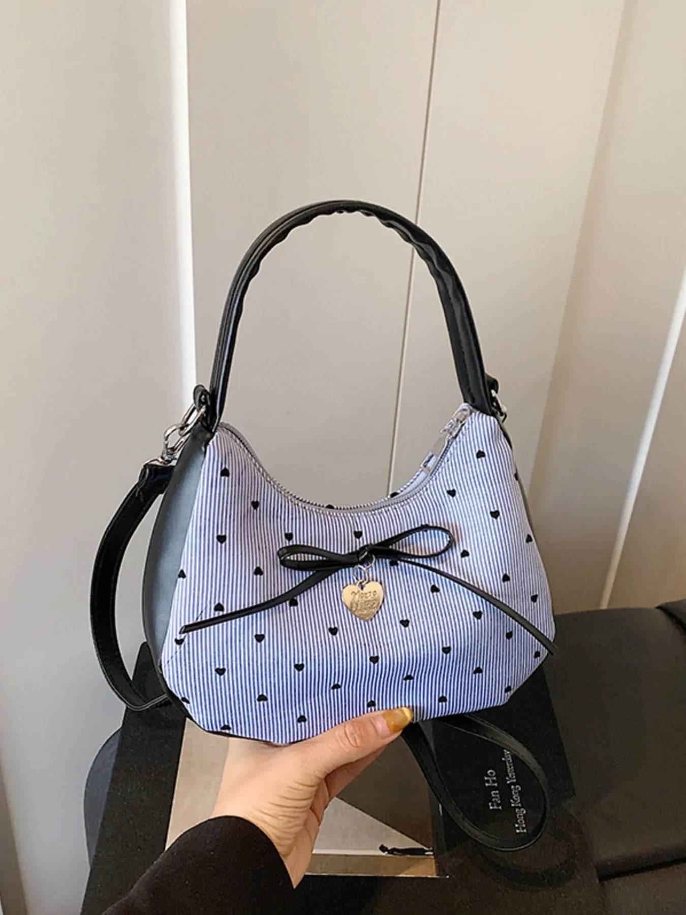 Printed Bow Shoulder Bag - Tredona LLC