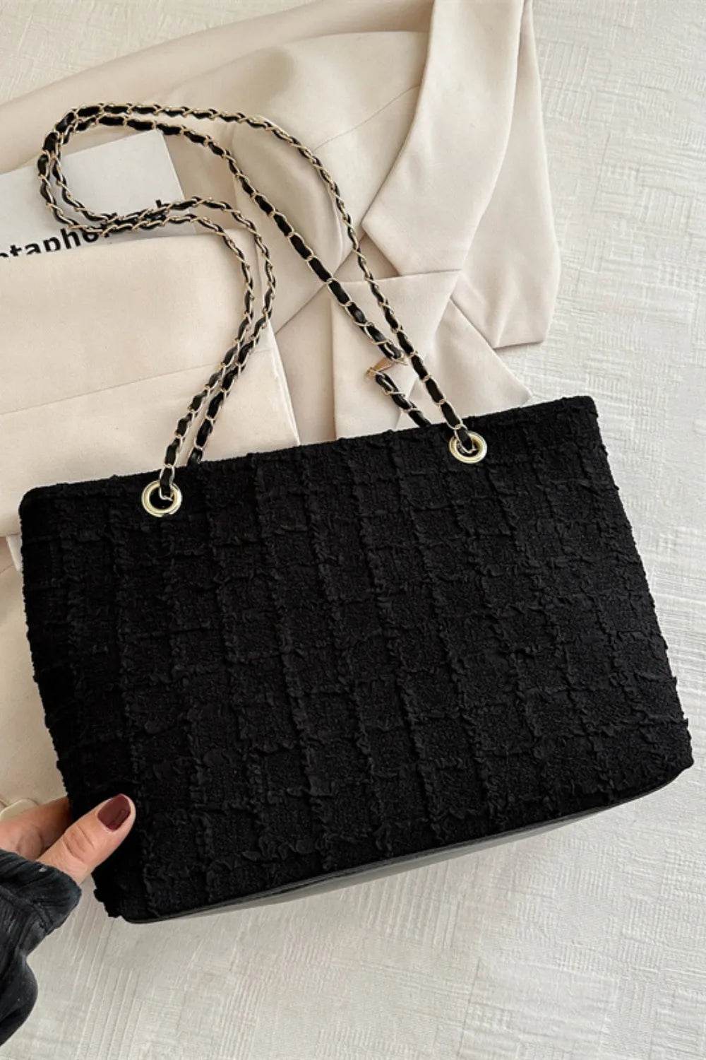 Polyester Texture Chain Tote bag - Tredona LLC