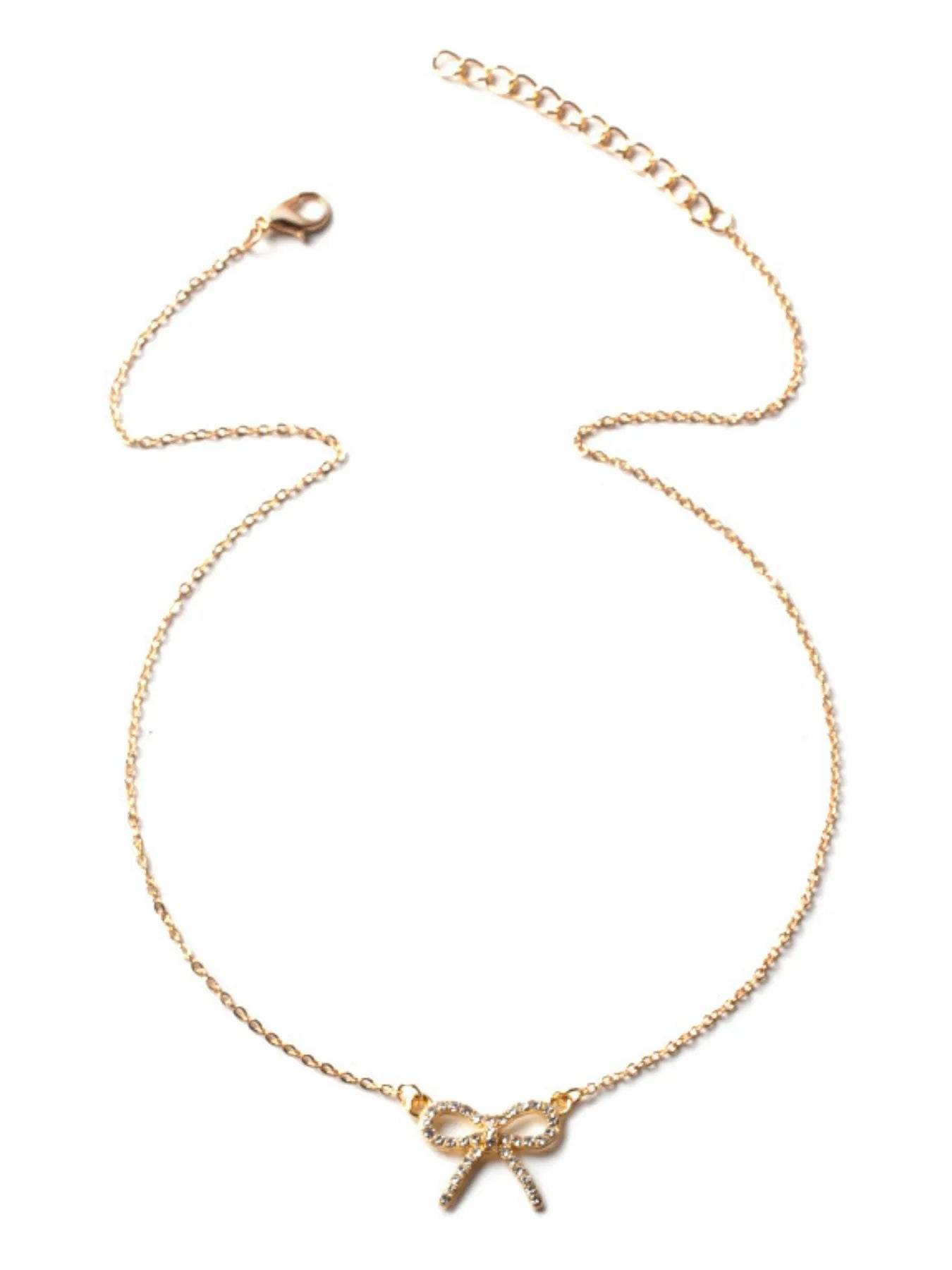 Zircon Bow Pendant Necklace - Tredona LLC