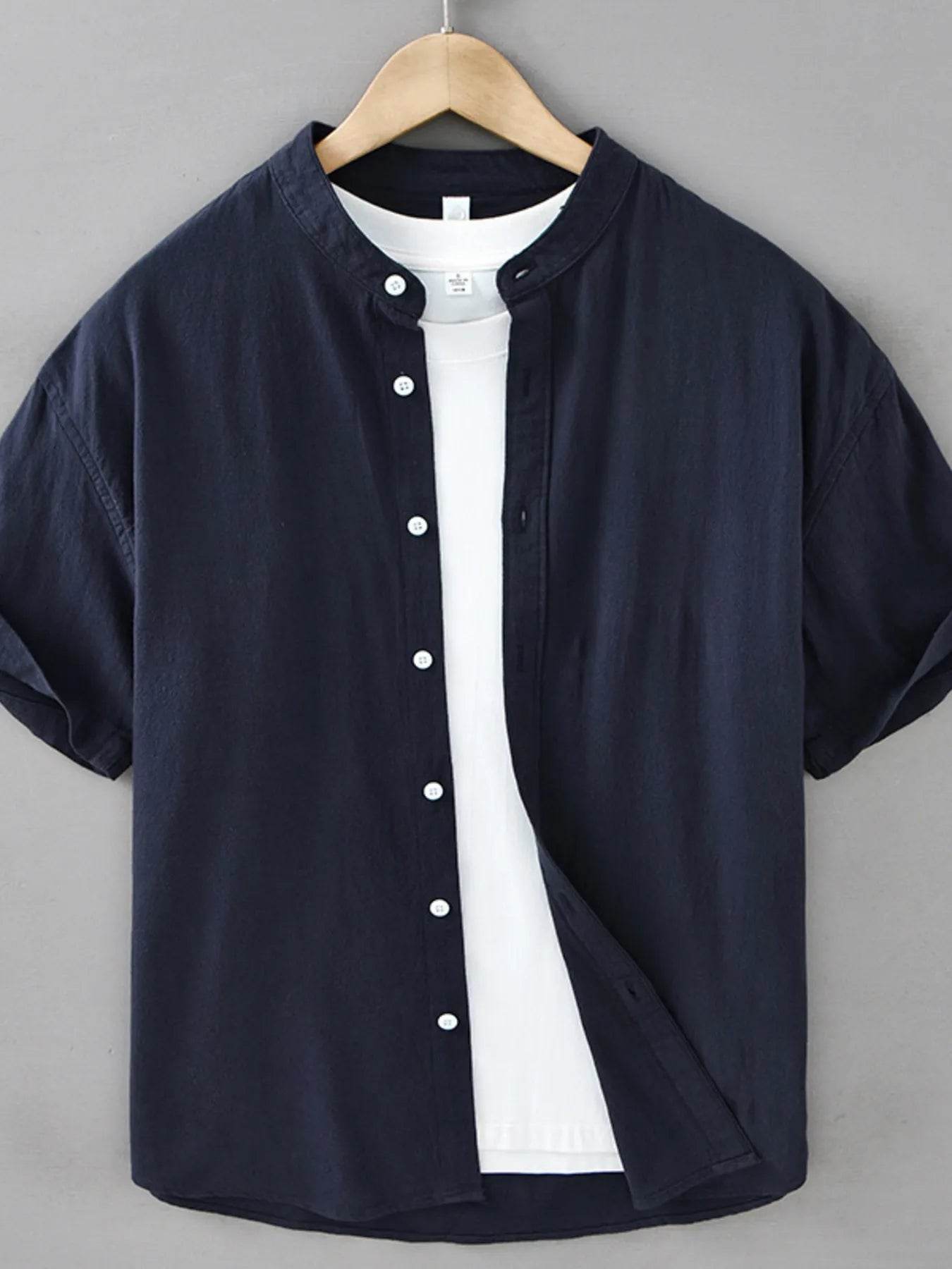 Men's Plus Size Button Up Short Sleeve Shirt - Tredona LLC