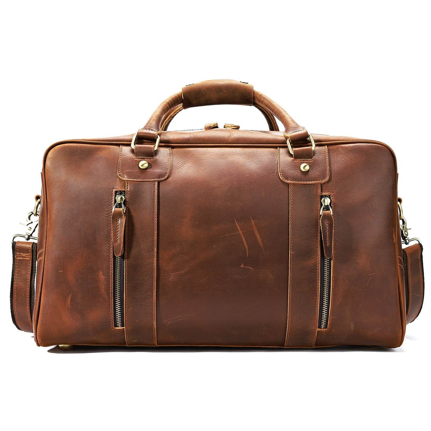 Retro Short-distance Travel Bag Genuine Leather Men - Tredona LLC