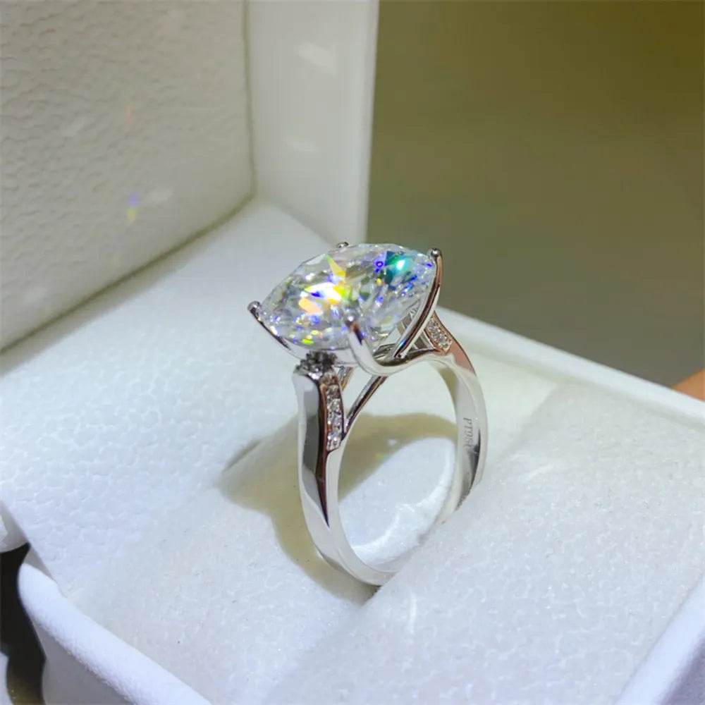 10 Carat Moissanite 925 Sterling Silver Ring - Tredona LLC