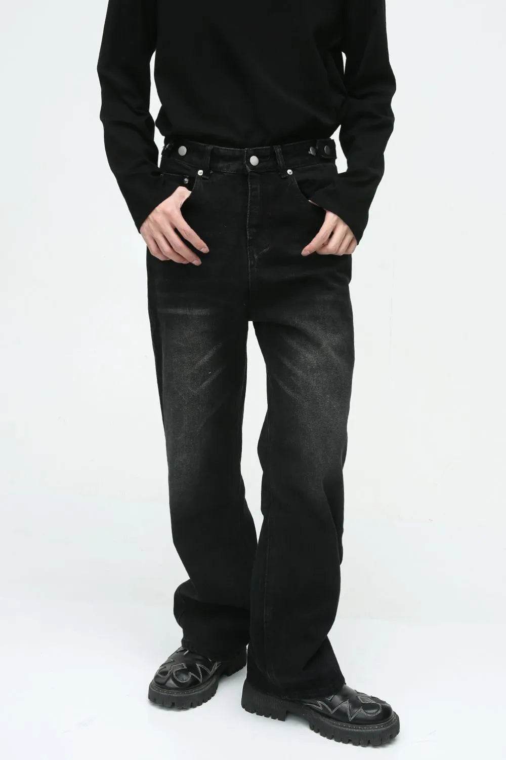 Men's Washed Straight-Leg Jeans - Tredona LLC