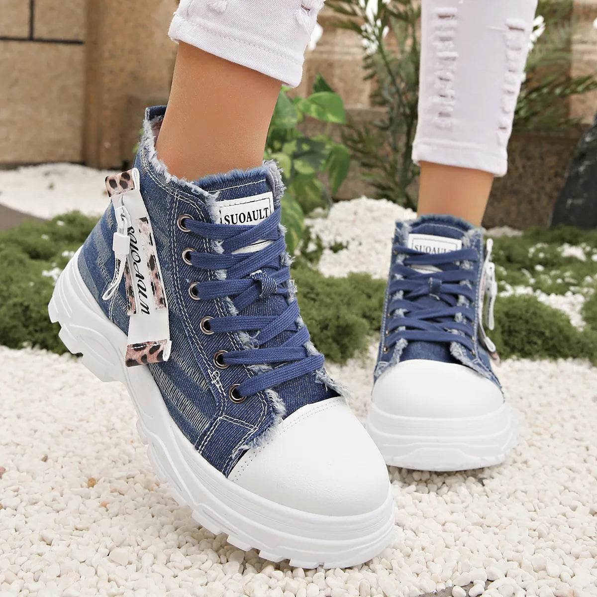 Lace Up Platform Sneakers - Tredona LLC