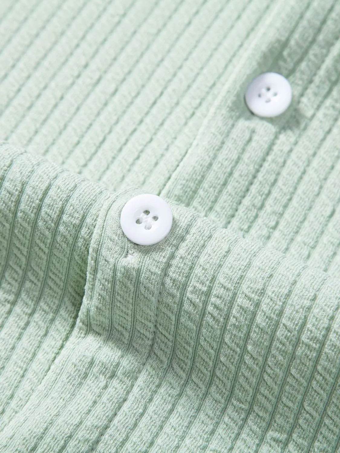 Men's Ribbed Short Sleeve Shirt and Shorts Set - Tredona LLC